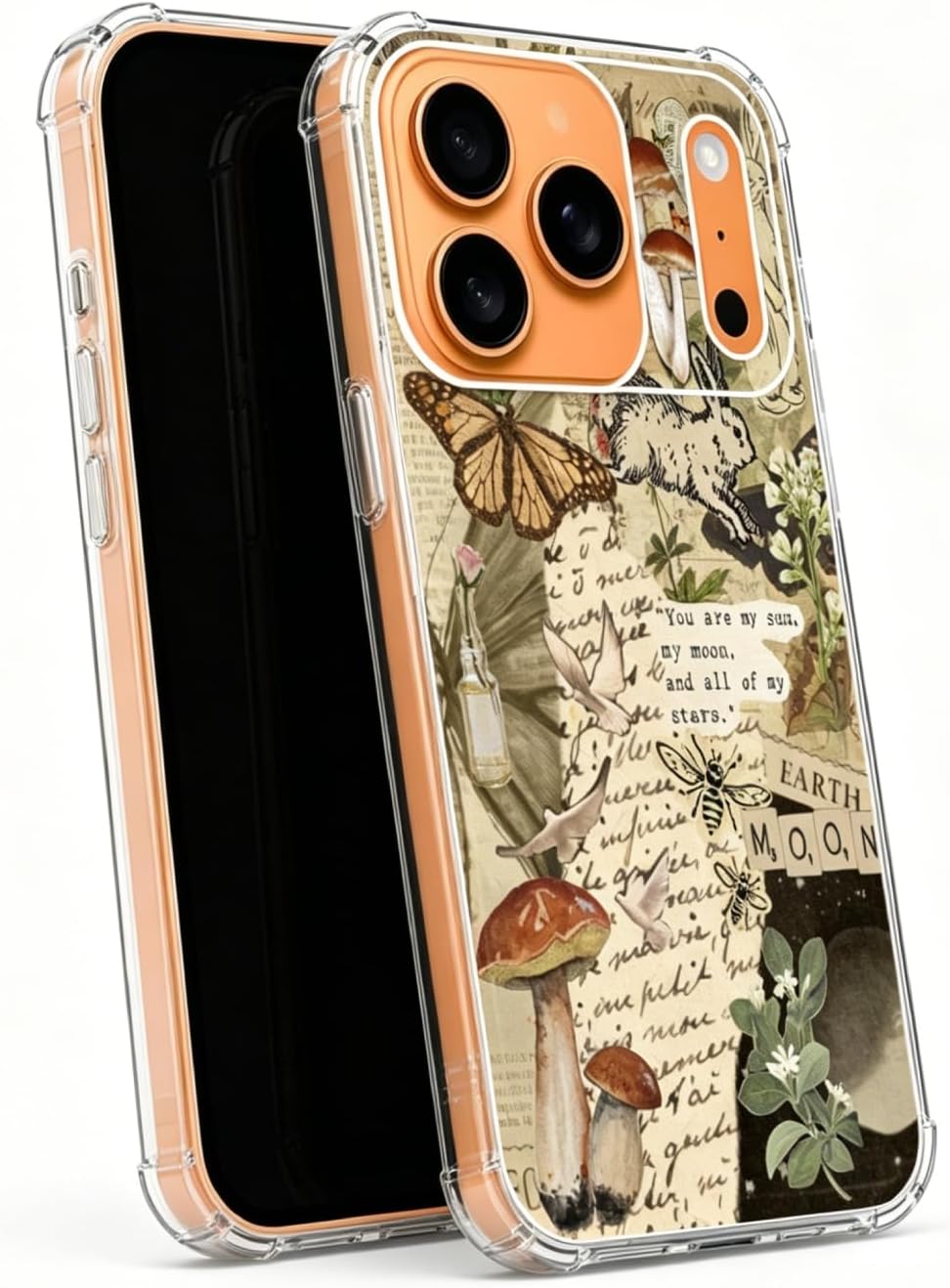 Nature Aesthetic Cottagecore Phone Case Compatible with iPhone 17 Pro Max, Scrapbook Artwork Phone Cover for iPhone 17 Pro Max