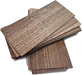 Unfinished Black Walnut Veneer Sheets 10pcs/Pack - Natural North American Wood - 180mm x 80mm x 1mm - Ideal for DIY Bookmark Crafting and Thin Wood Projects