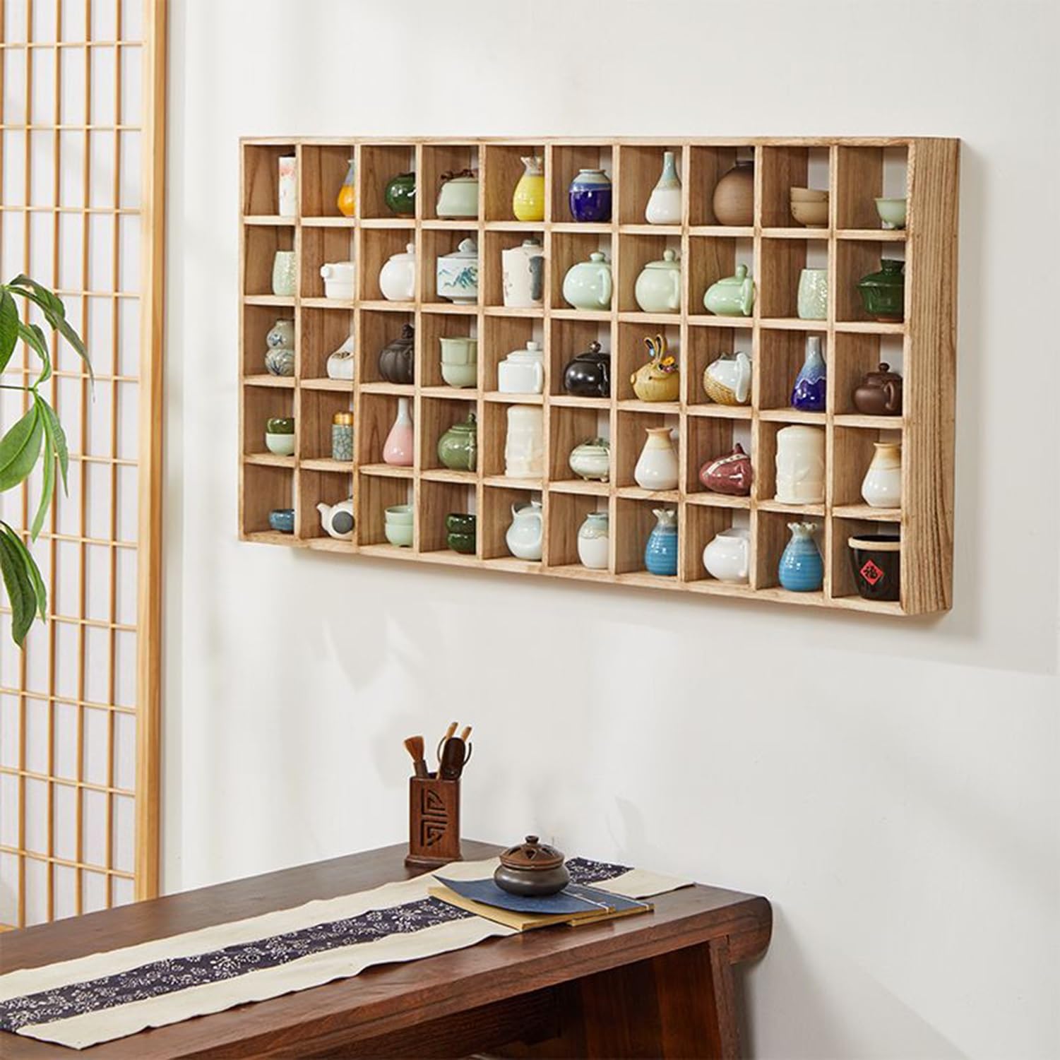Estantes de pared de madera para tazas de café, soporte rústico para tazas de té, estante flotante para curiosidades que ahorra espacio para sala de estar o cafetería