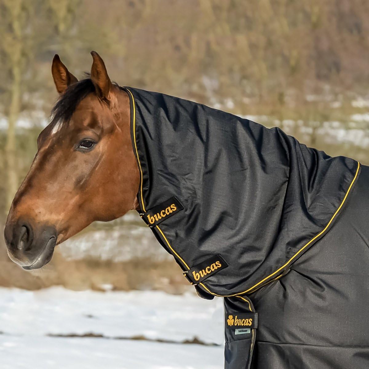 Bucas Irish Turnout Combi Neck Cover Large Black Gold