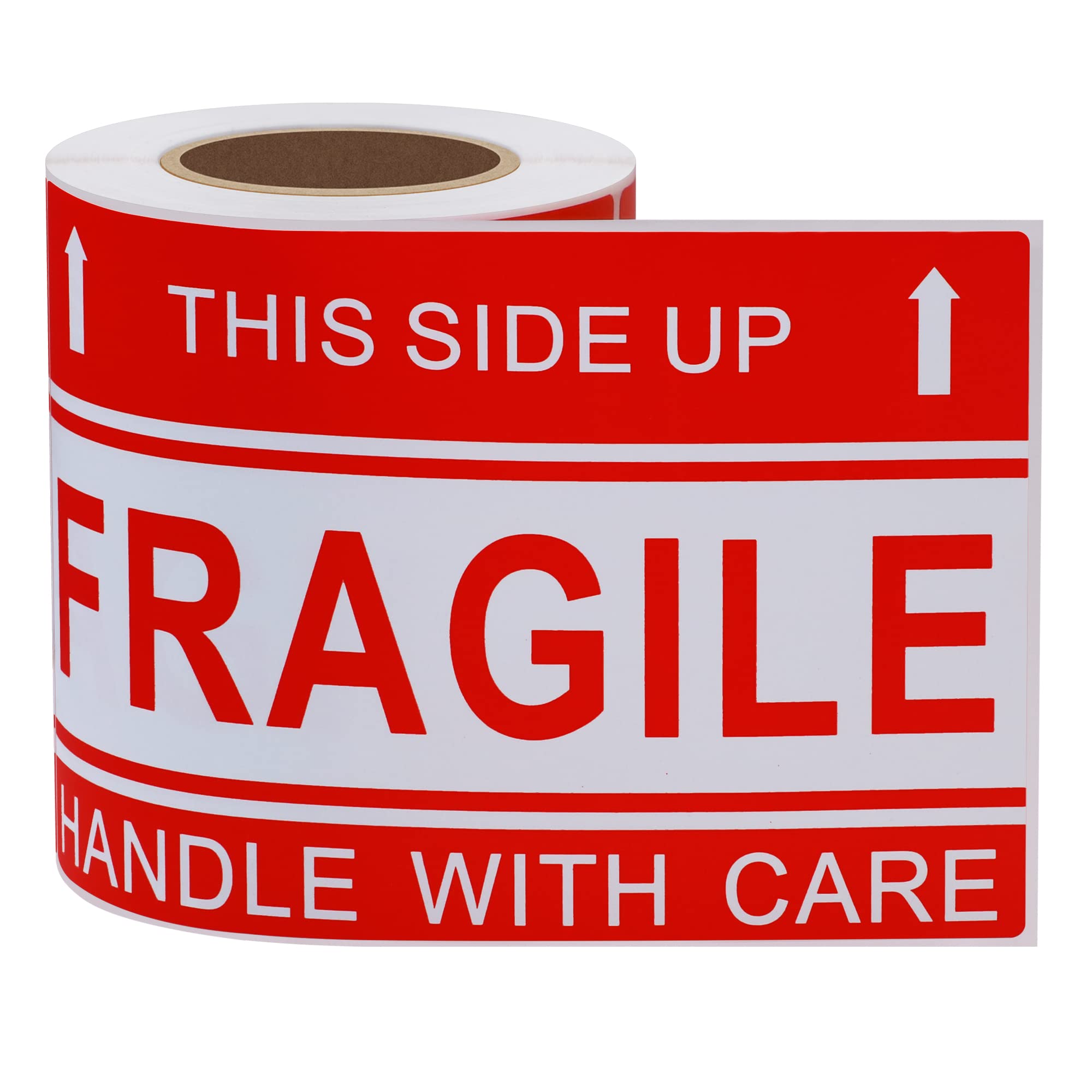 Hycodest 4x6 inch Fragile Labels 100 PCS Handle with Care Shipping Warning Label, This Side Up, 4"x6"