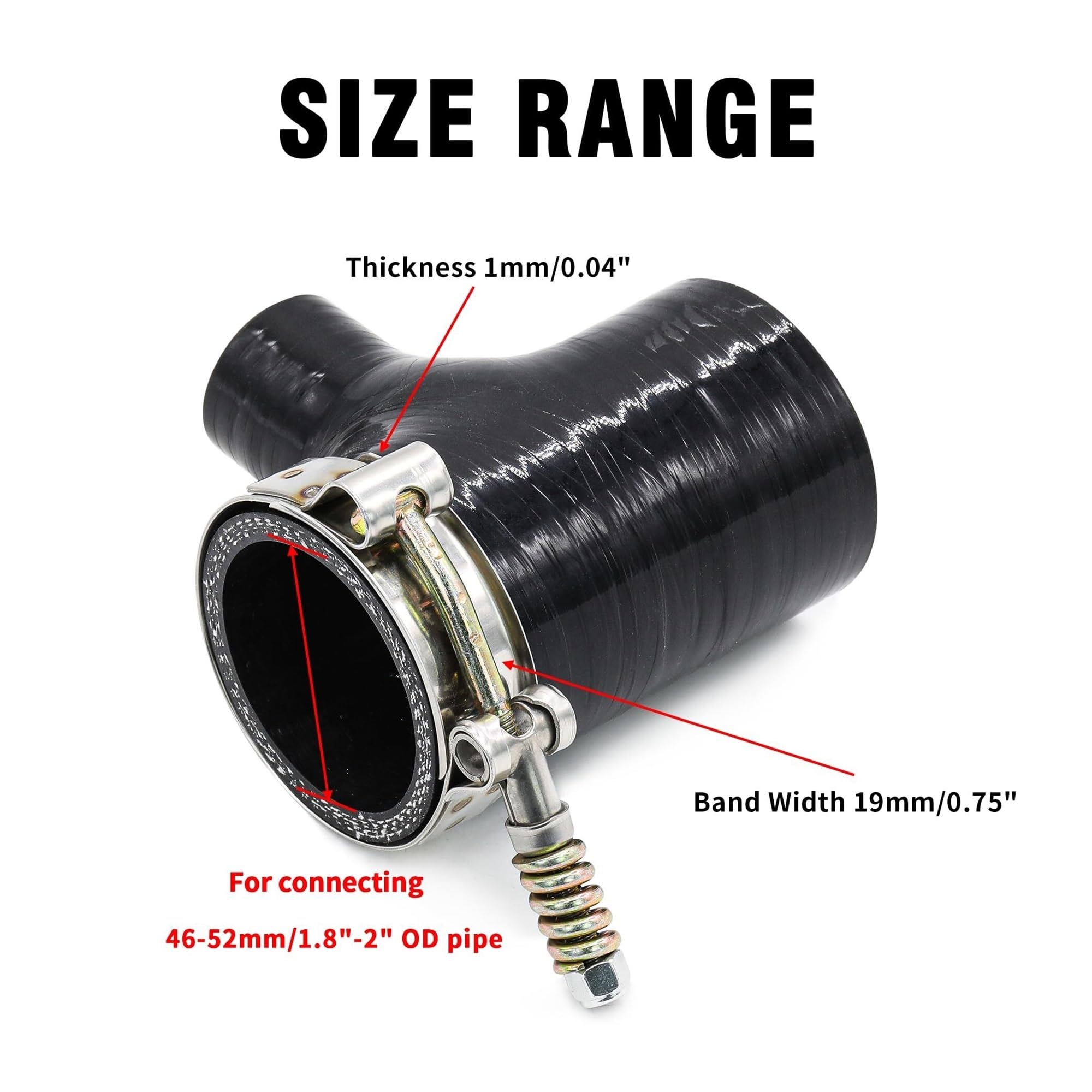 Abrazaderas De Manguera Con Perno En T, Abrazadera Tubo Acero Inoxidable Resorte, Escape Entrada Turbo, Metal Ajustable, 4 Uds