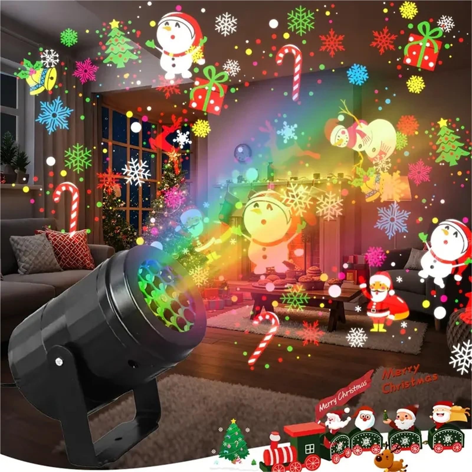 Seveqis One Color 16 Patterns Christmas Projector Led Sta Lamp For Bedroom Party Decor
