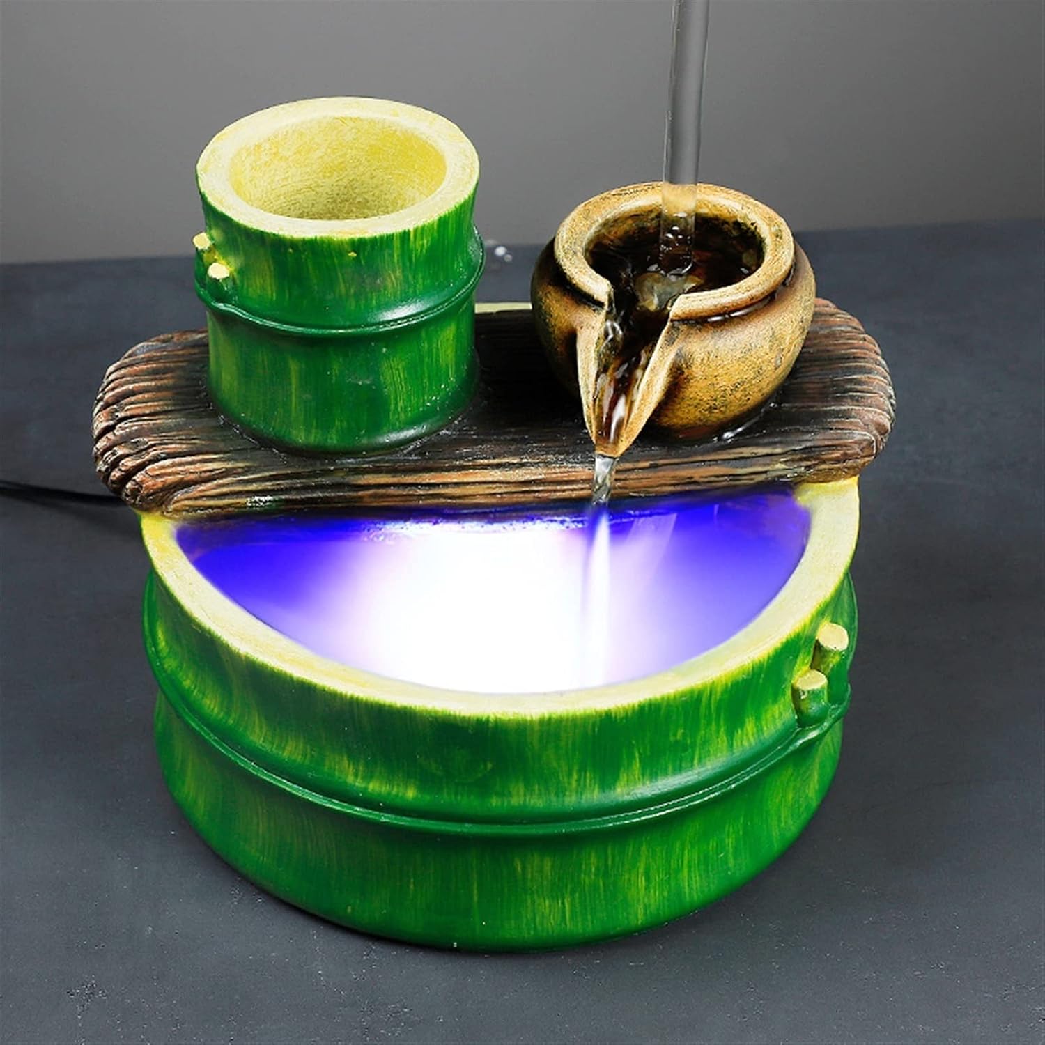 Tabletop Fountain Resin Tabletop Fountain Creative Magic Faucet Waterfall Fountain Desktop Crafts Housewarming and Opening Gift for Home Office Decor Desktop Fountain