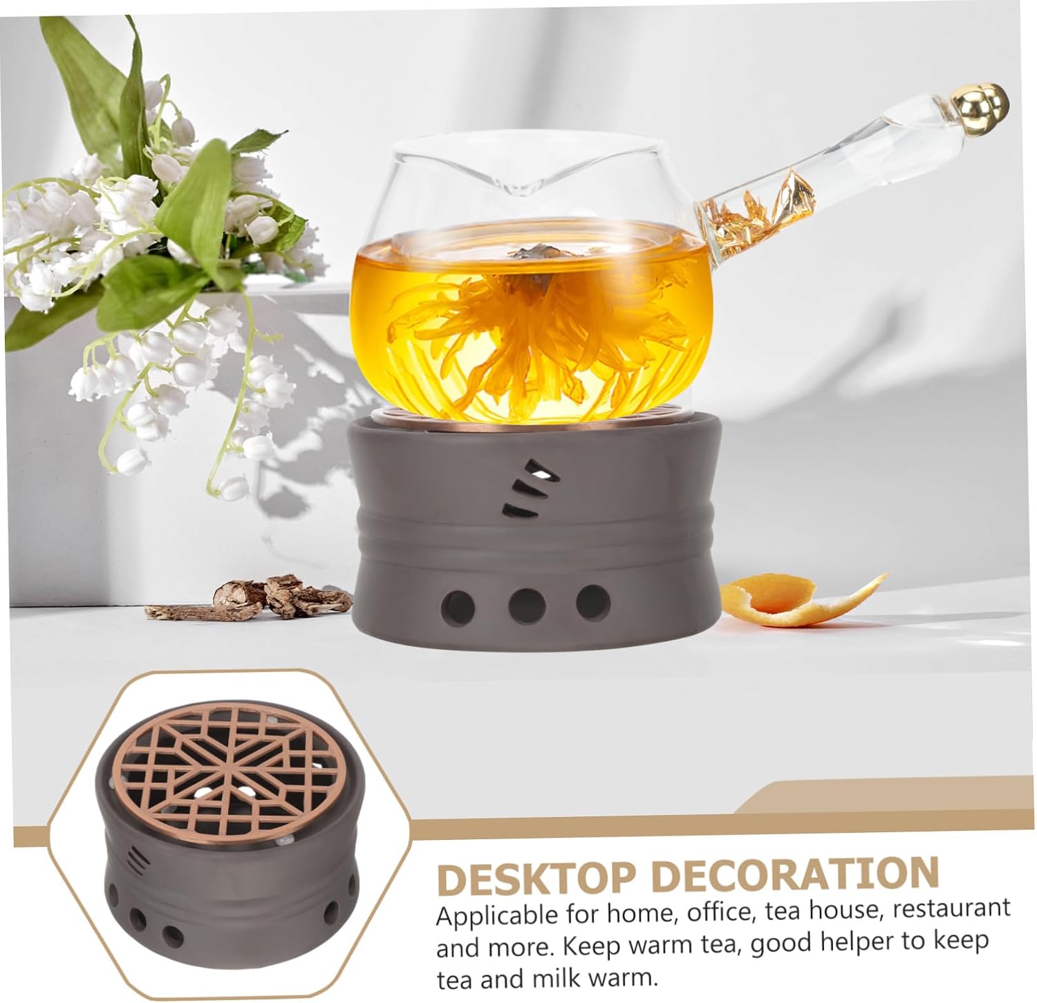 Ceramic Teapot Warmer for Home Use Decorative Tea Stove Heating Device Lightweight Portable Tea Warmer Base for Heat Preservation and Modern Tearoom Supplies