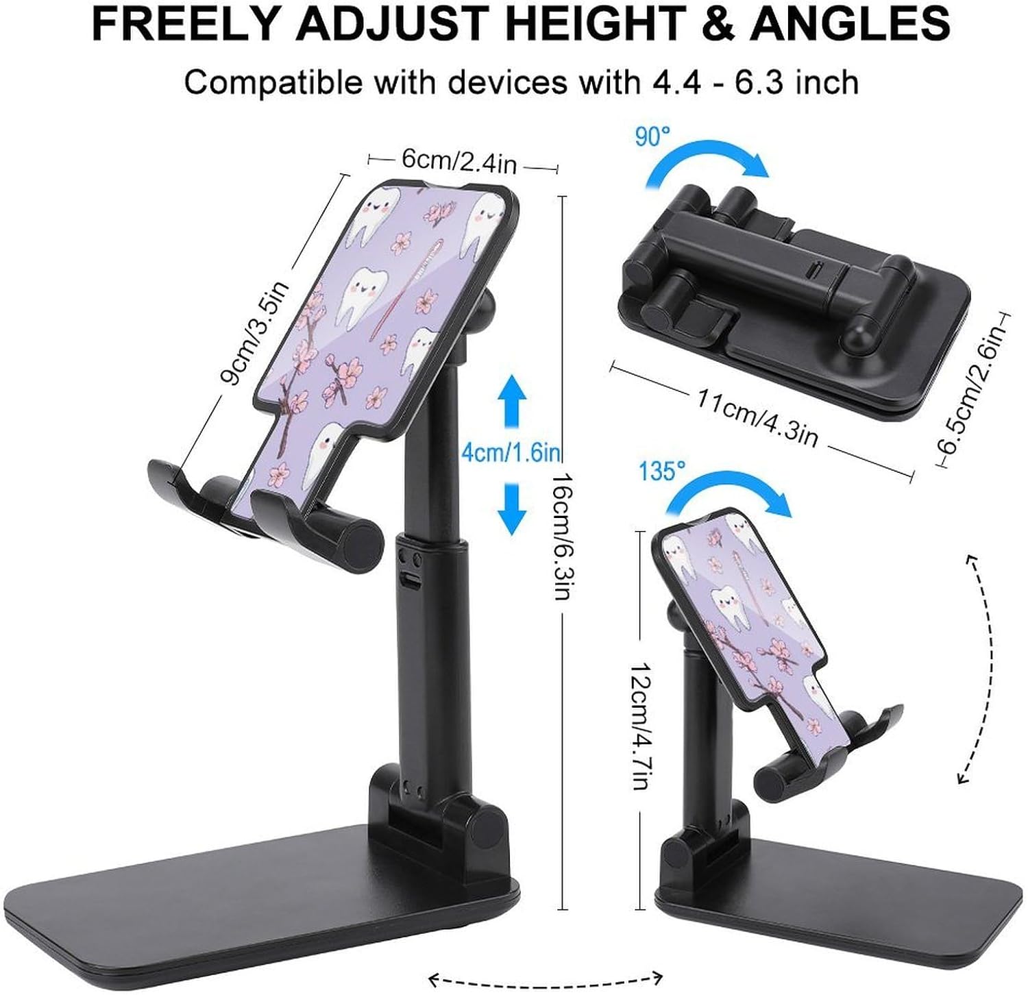 Cute Teeth Dental Care Cell Phone Stand Foldable Phone Holder | Adjustable Desktop Stand