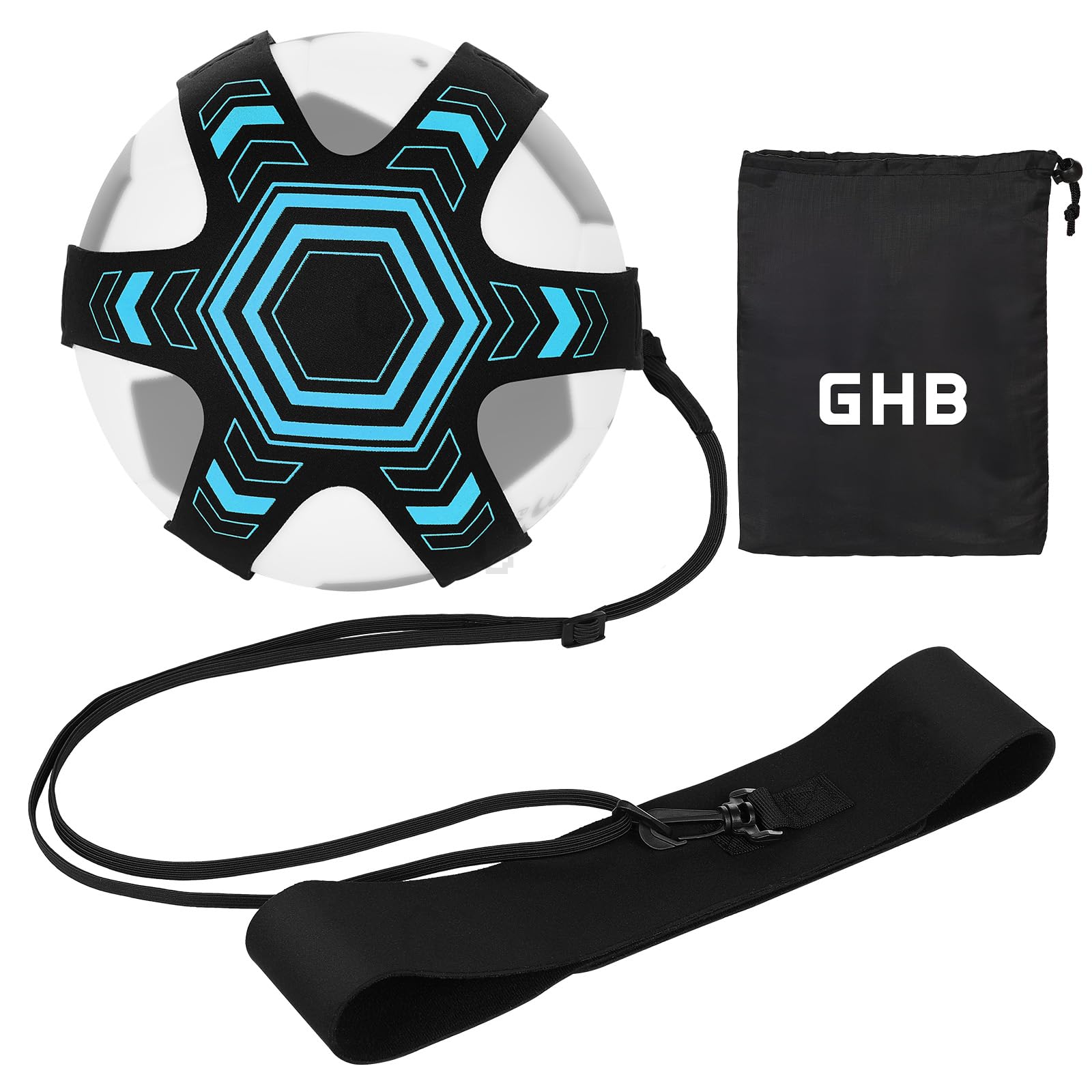 GHB Football Kick Trainer Solo Practice Training Aids with Adjustable Waist Belt, Football Control Skills Trainer Equipment Gifts for Boys Kids