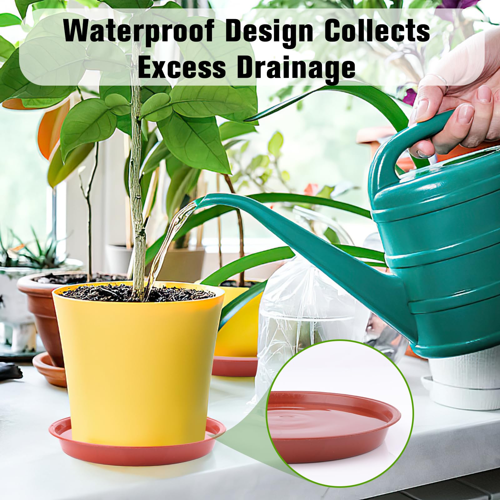 RYAN 16 Pezzi Piattini per Piante,12/16/18/21 cm Sottovasi Rotondi