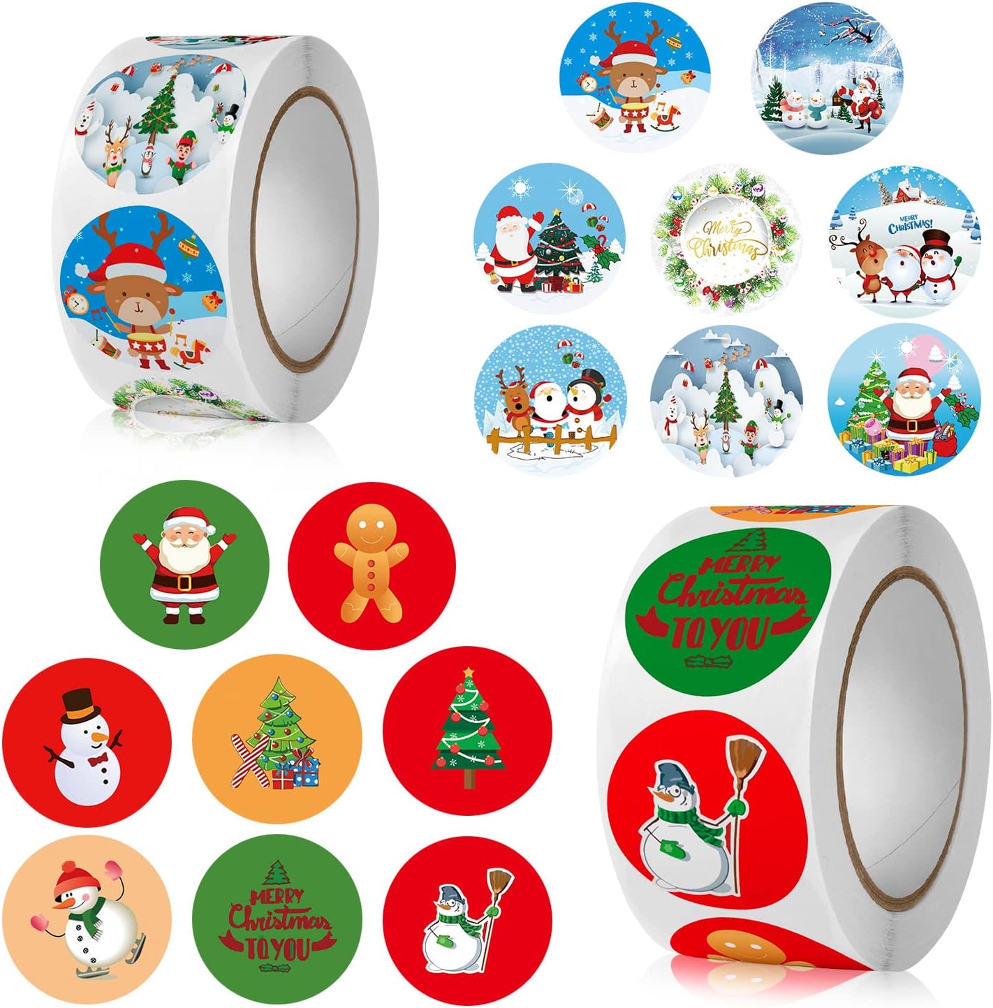 étiquettes Noel 1000 Pièces Étiquettes De Cadeau De Noël Autocollantes Étiquettes De étiquettes Cadeaux Noël