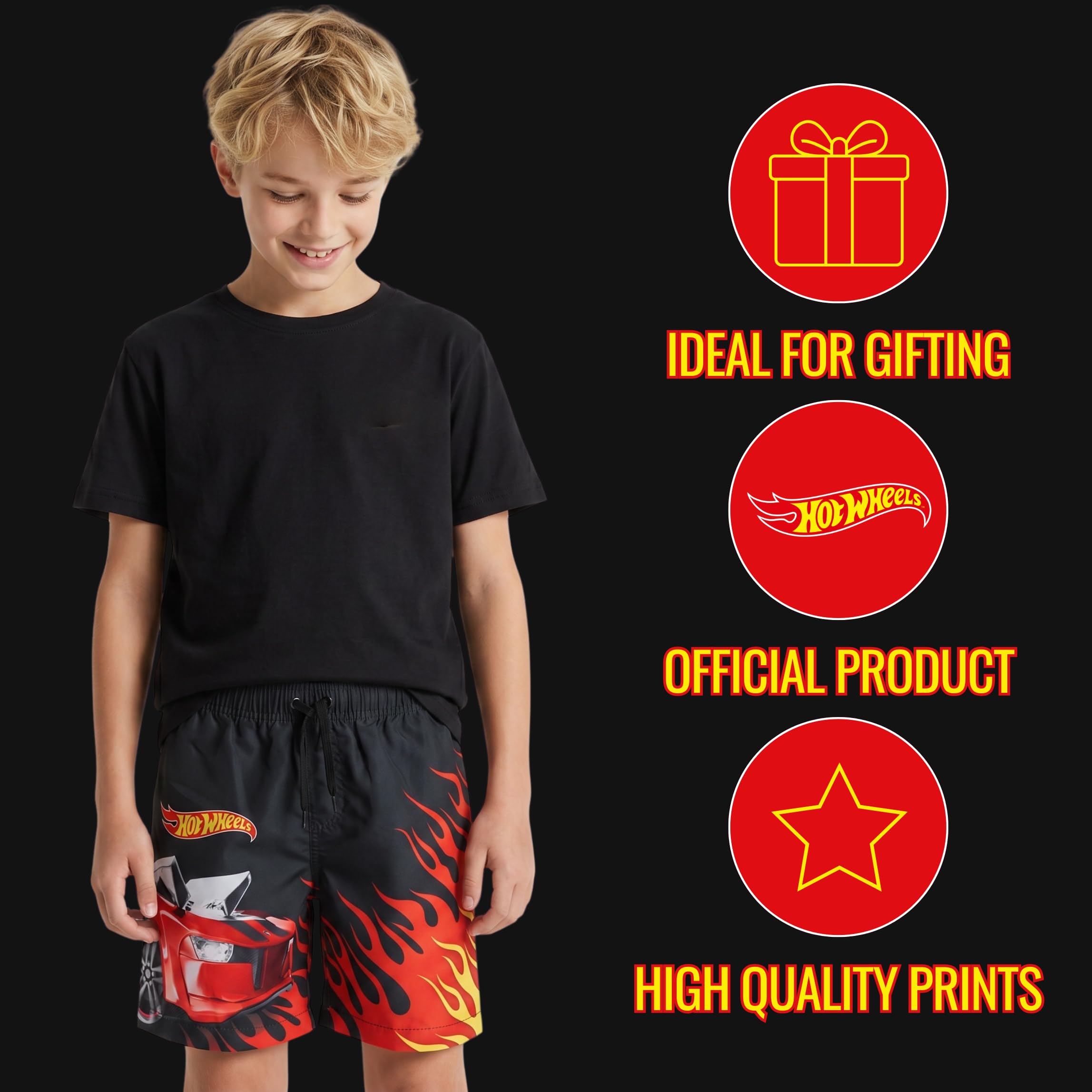 Hot Wheels Costume da Bagno per Ragazzi, Pantaloncini da Bagno per Bambini, Taglie 4 a 10 Anni