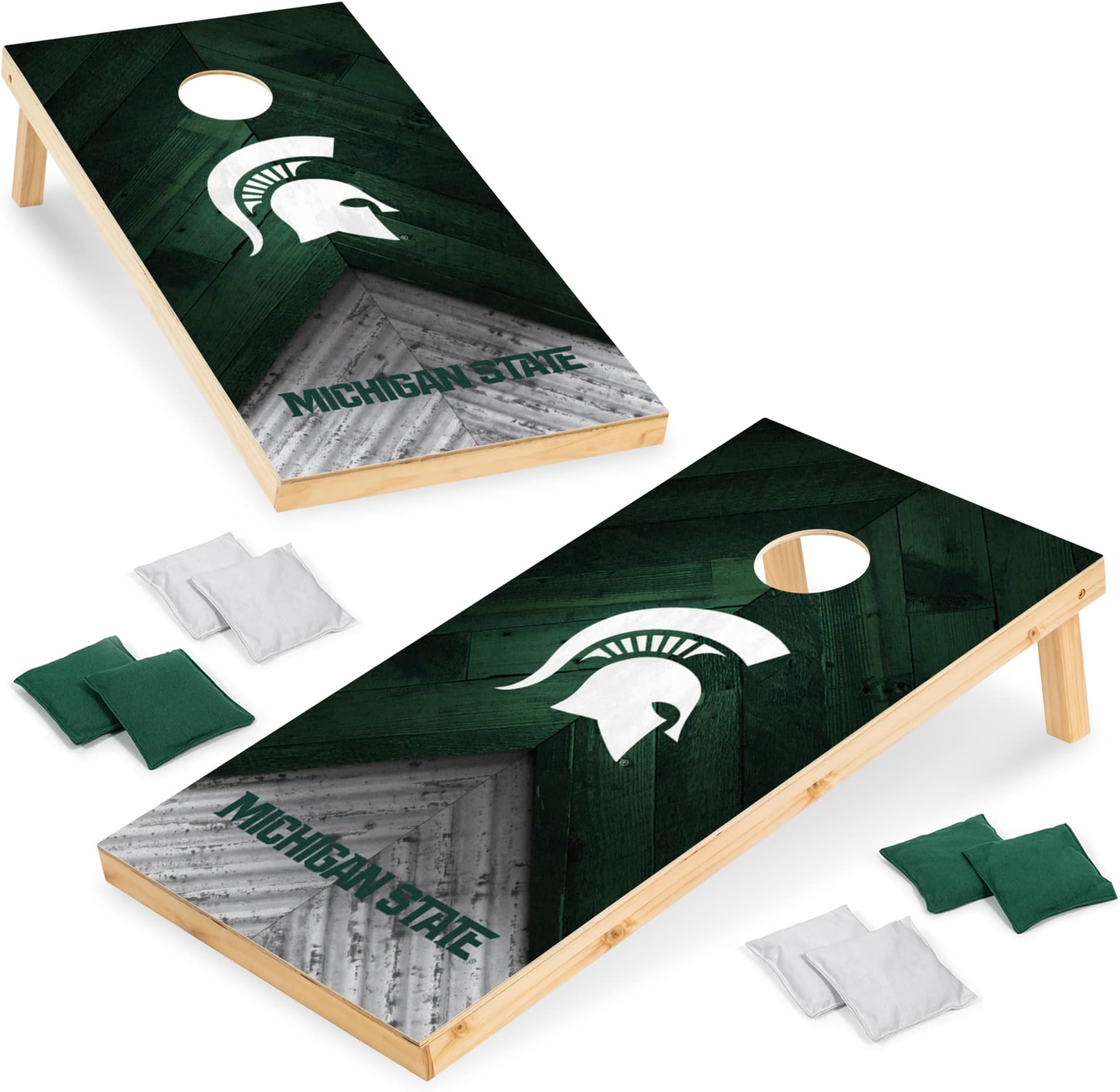 Wild Sports 2' x 4' Regulation Size Solid Wood College Cornhole Set with Direct Print HD Team Graphics Great Gift for Any NCAA Fan! Bean Bag Toss Family Outdoor Game
