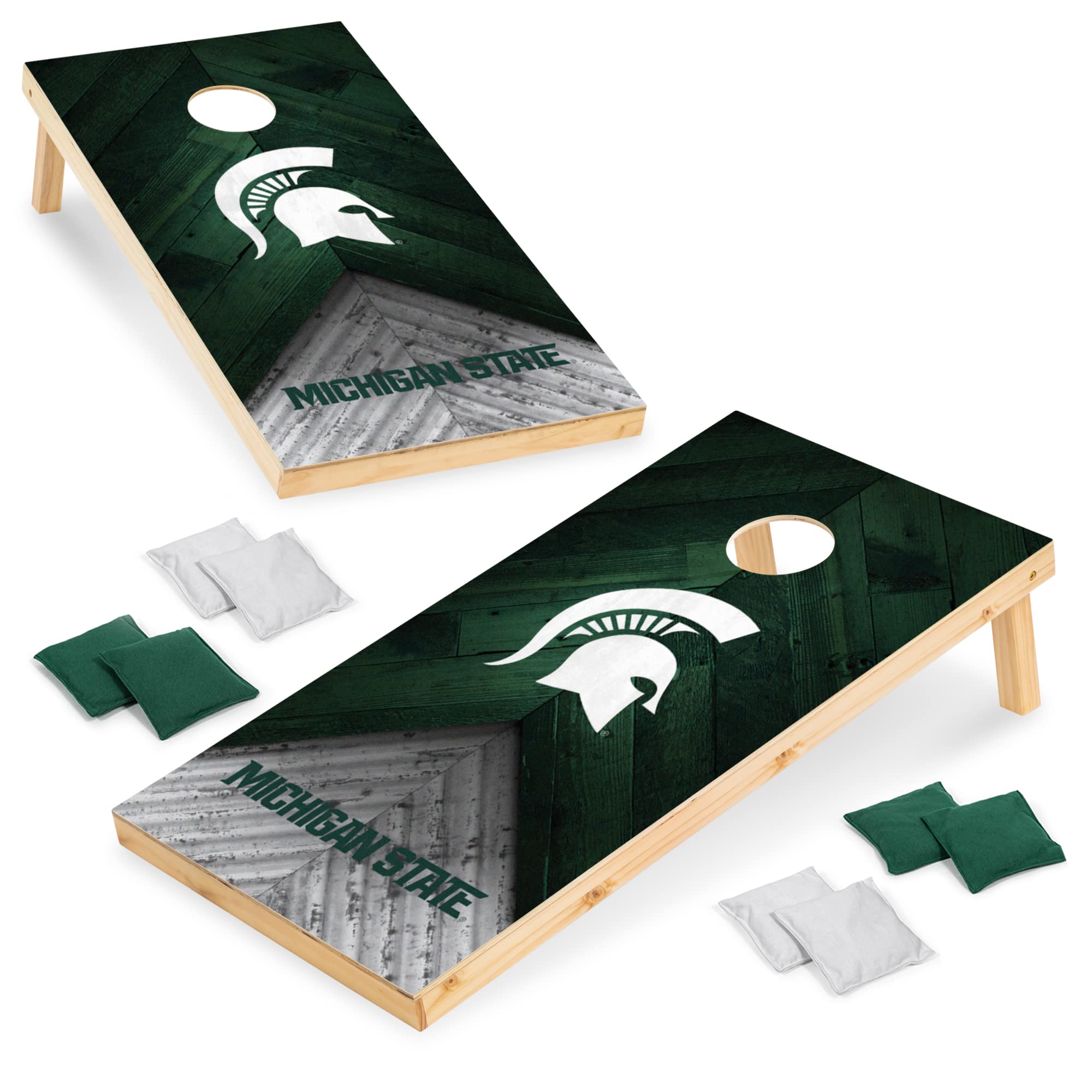 Wild Sports 2' x 4' Regulation Size Solid Wood College Cornhole Set with Direct Print HD Team Graphics Great Gift for Any NCAA Fan! Bean Bag Toss Family Outdoor Game