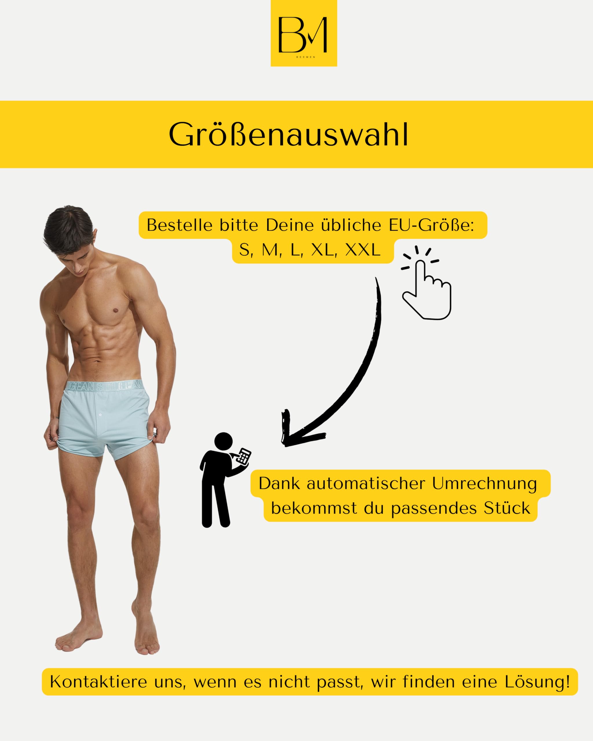 SEOBEAN Herren Boxershorts Low Rise Trunks 100% Baumwolle – Mini Fit, Kariertes Design, atmungsaktiv mit Eingriff