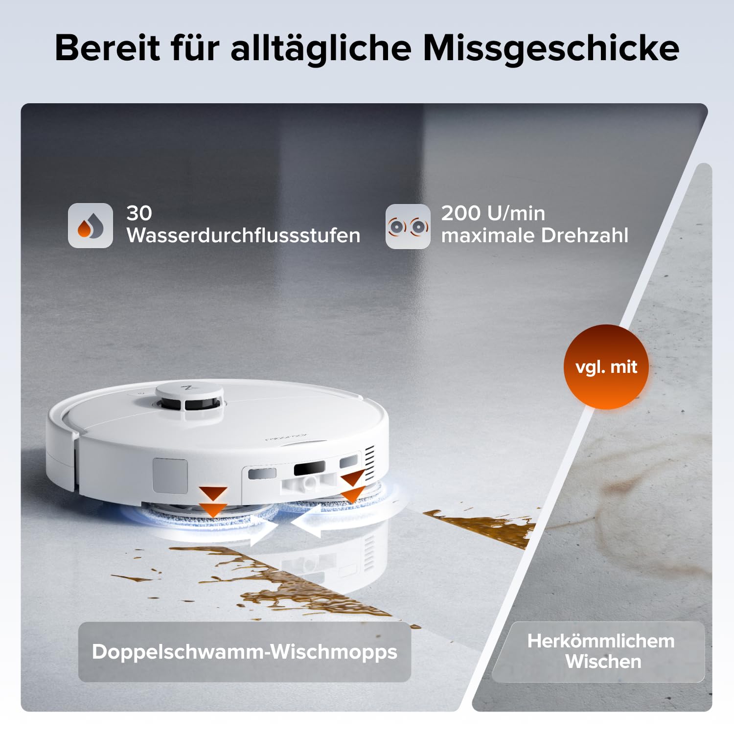 roborock Qrevo 2 Pro Saugroboter mit Wischfunktion, 25.000 Pa Saugkraft