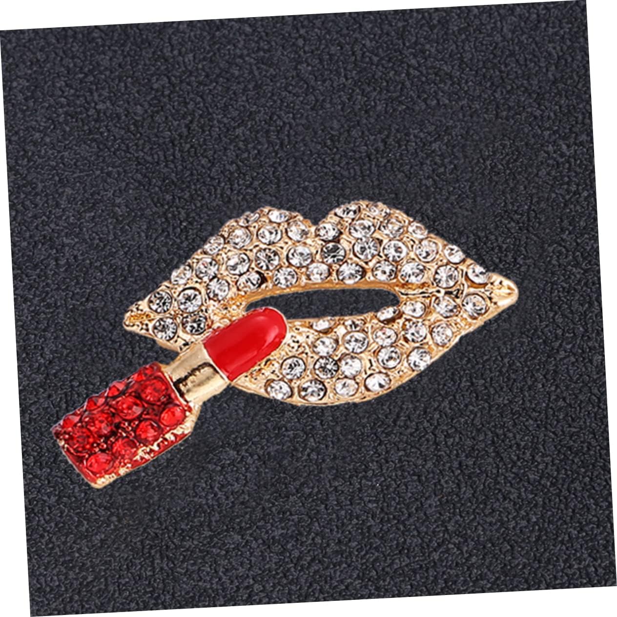 Lips Brooch Scarf Pin Red Brooches for Women Shawl Pin Miss Rhinestones Hot Drill Corsage Women Dress Hats Clothes - Image 6