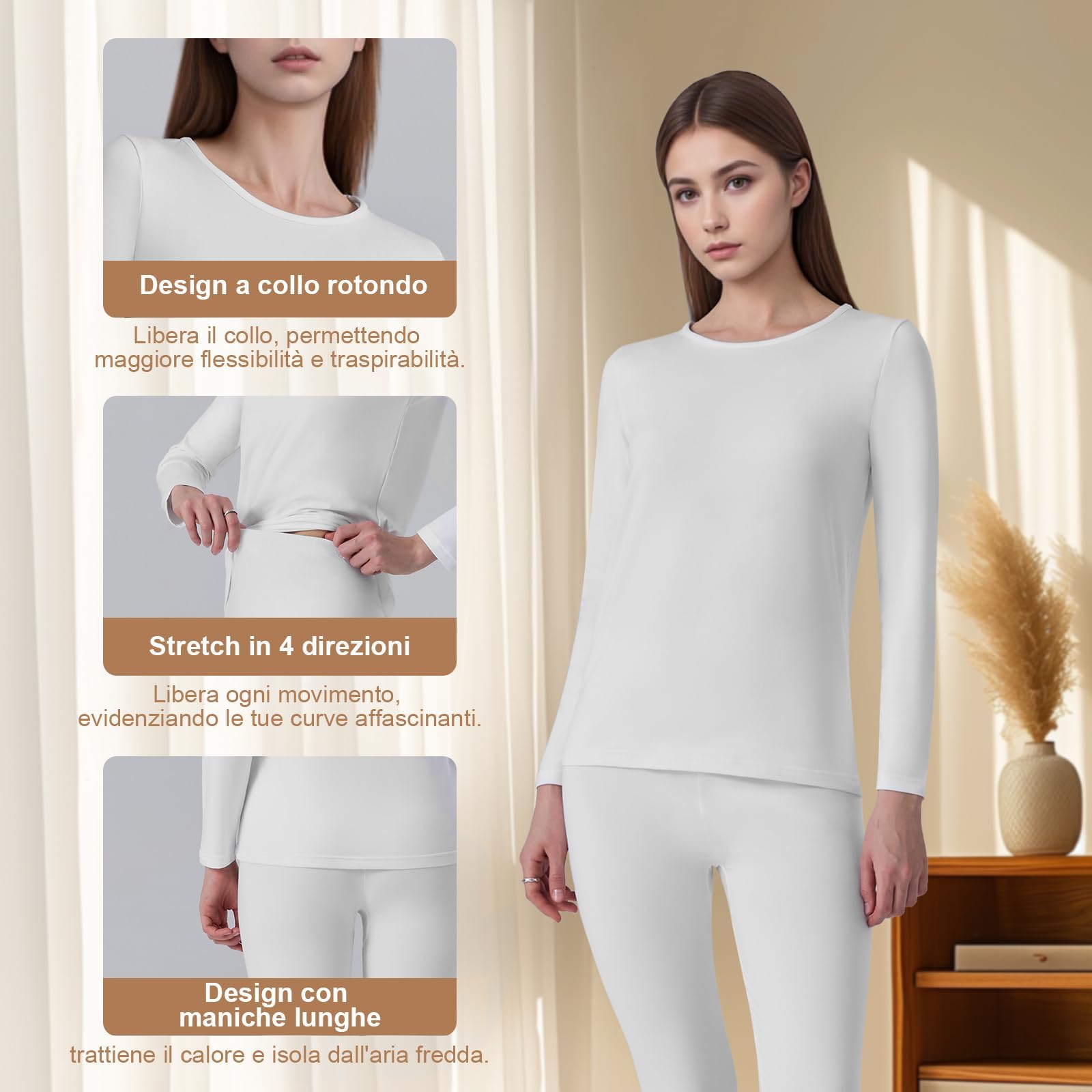 Channo Maglia Comoda Morbida Donna: Termica Leggera Traspirante Ideale per attività all’Aperto e Uso Quotidiano in Inverno