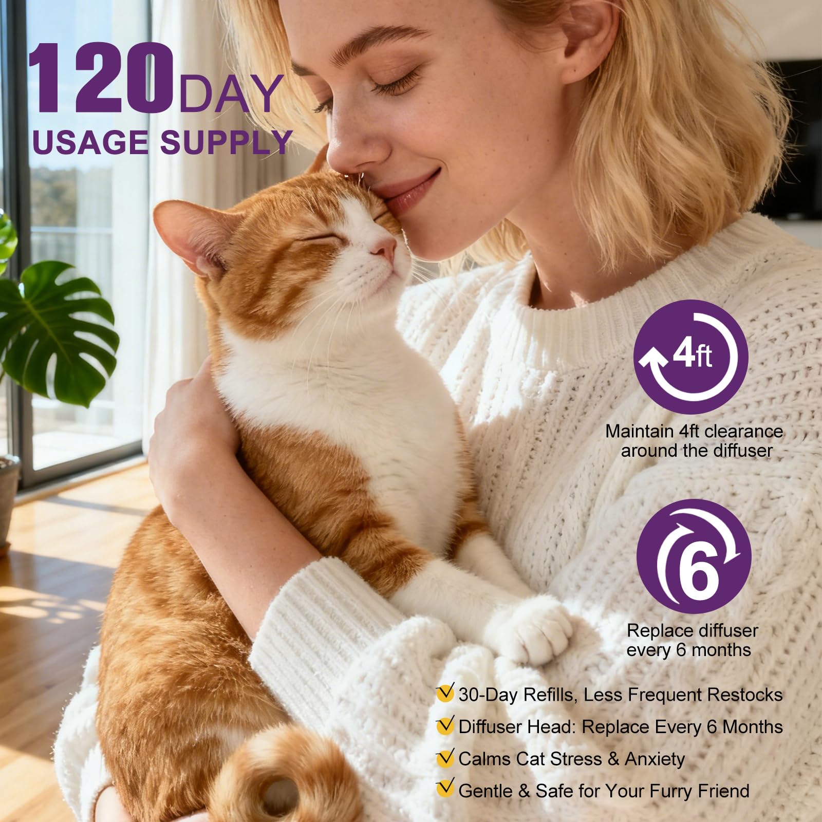 Kit Diffusore di Feromoni Calmanti per Gatti – 2 Diffusori + 4 Ricariche, Riduce l'Ansia e l'Urminazione Inappropriata, Ideale per Traslochi, Temporali e Nuovi Ambienti, Blu | Formula sicura e naturale, senza farmaci Riproduce feromoni calmanti della madr