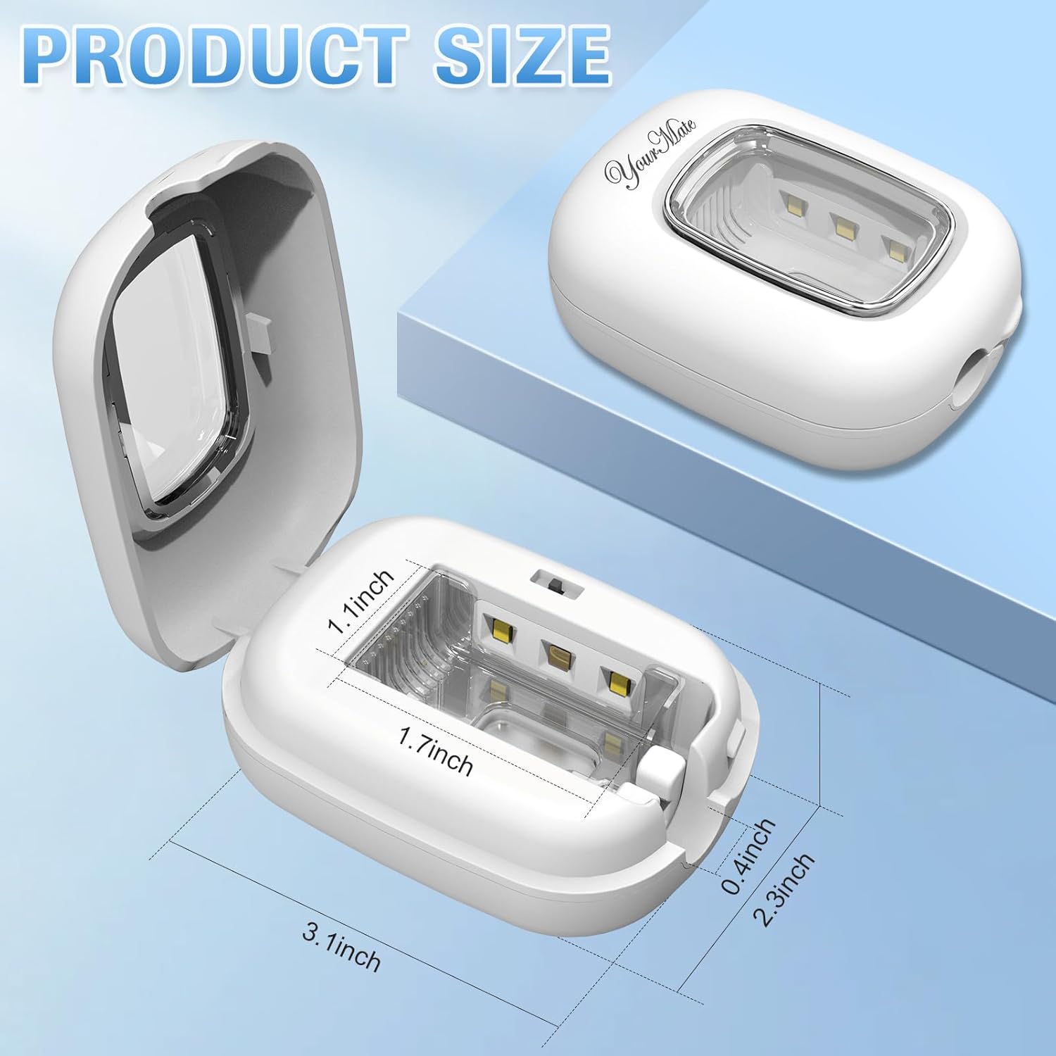 YourMate Rechargerable UVC Toothbrush Sanitizer Case Pro Compatible with Electric Toothbrush Heads/Regular Toothbrushes Travel Toothbrush Covers Case Magnetic Holder for Houshold/Traveling White - Image 4