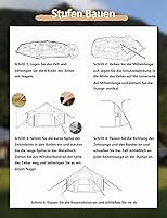 Vista 8 de Thcbme Tienda de campaña de lona de algodón de 5M - Yurtas con gato de estufa, resistente al viento, sombra transpirable, viajes de campamento