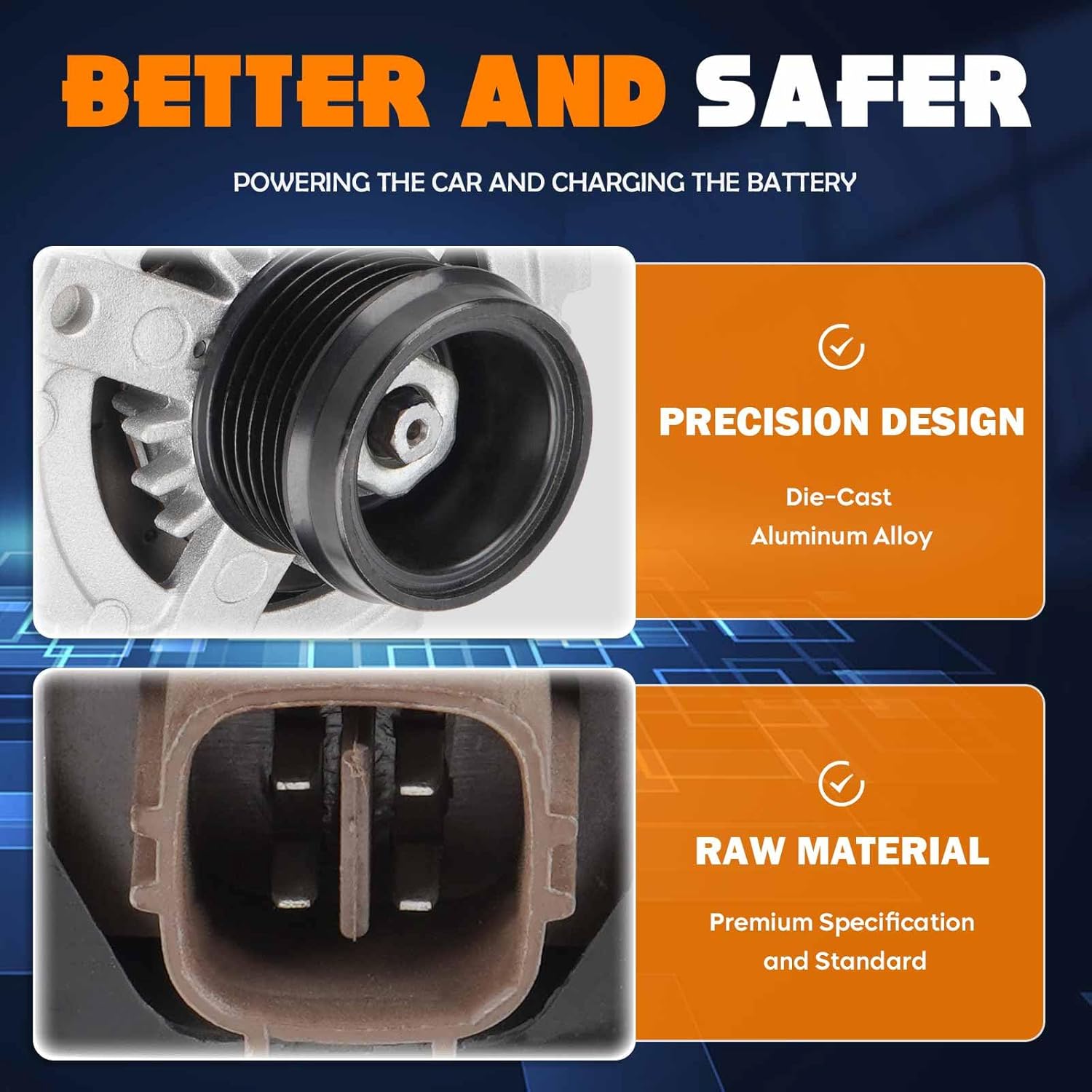 New Alternator 1.8 1.8L Fit for Toyota Corolla CE/LE/S 2009-2013, for Scion xD Base Model 2008-2014, L4 1.8L 100Amp 12V CW, 210-0699 104210-5490 104210-5491 27060-0P150 11385