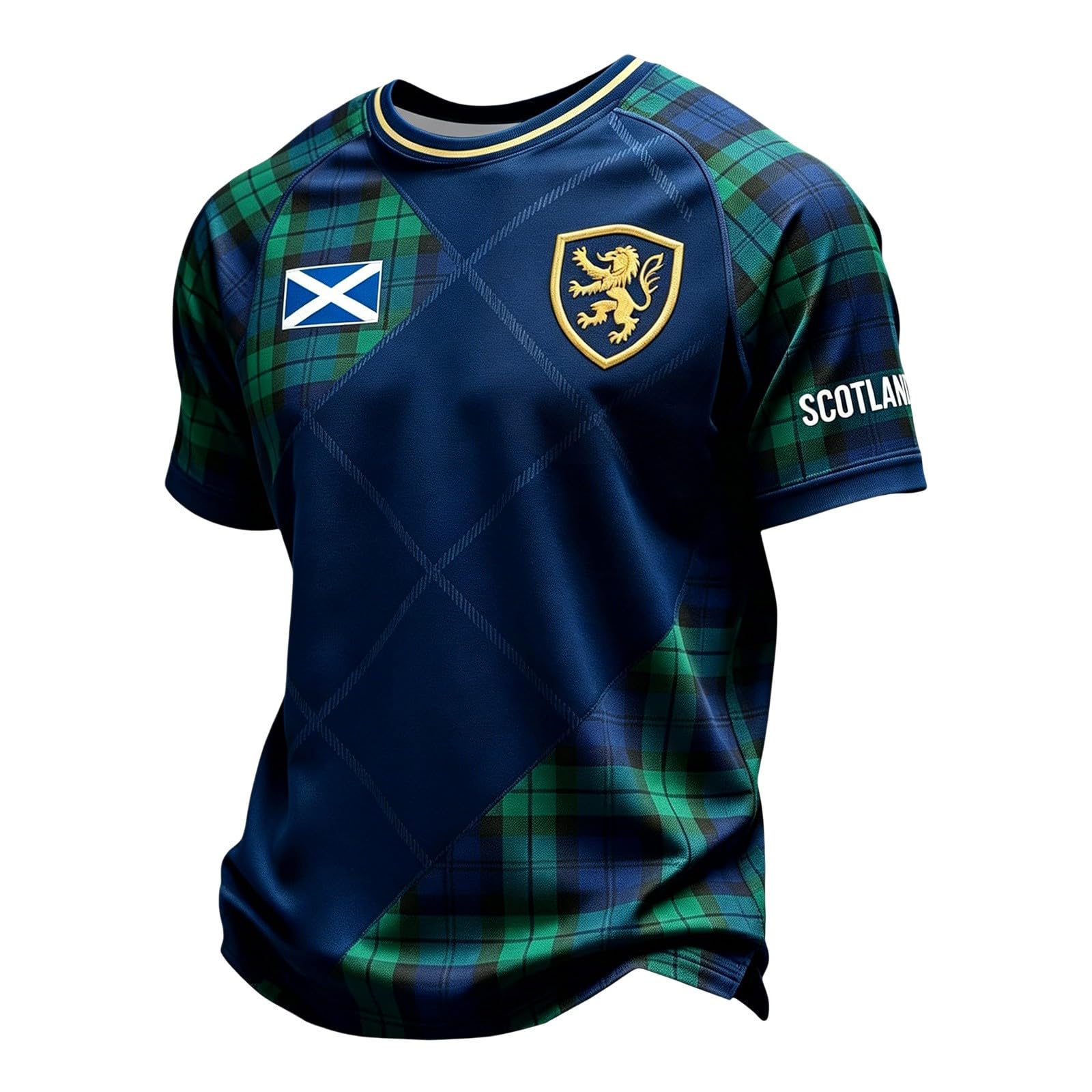 Portugal Football Shirt Mens Scotland Flag Soccer T-Shirt Football 2026 Merchandise Retro Scotland Flag Short Sleeve Crewneck Tee for Fans & Supporters