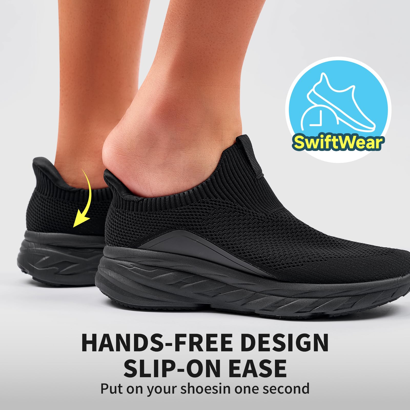 Sosenfer Baskets Slip-on pour Homme sans Lacets, Chaussures de Sport, Chaussures de Course, légères, Respirantes et antidérapantes pour Le Sport, Les Loisirs, Le Fitness, Le Jogging et la Marche