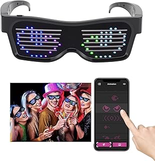 THE PACK USB Rechargeable Christmas Party Dynamic Luminous LED Glasses (Screen_Multi-Color)