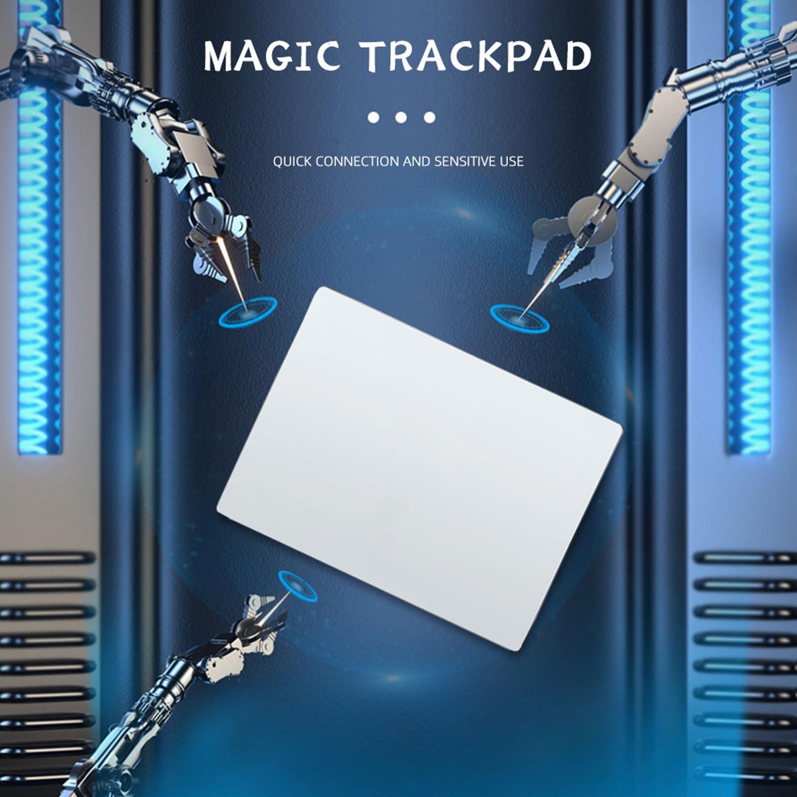 Trackpad USB con Cable, Ratón Trackpad USB Grande con Cable y Multitáctil, Ratón Táctil de Aluminio Delgado y Portátil para Ordenador de Sobremesa Portátil. (White)