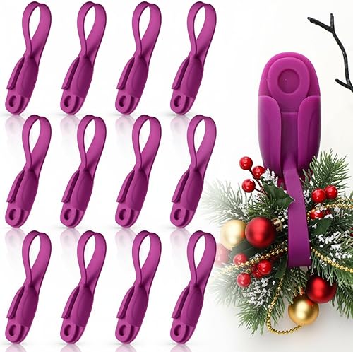 Miniatura 55 de 12 piezas de guirnalda de Navidad para manto de cuerda, organizador de cables para electrodomésticos, organizador autoadhesivo de silicona adhesiva