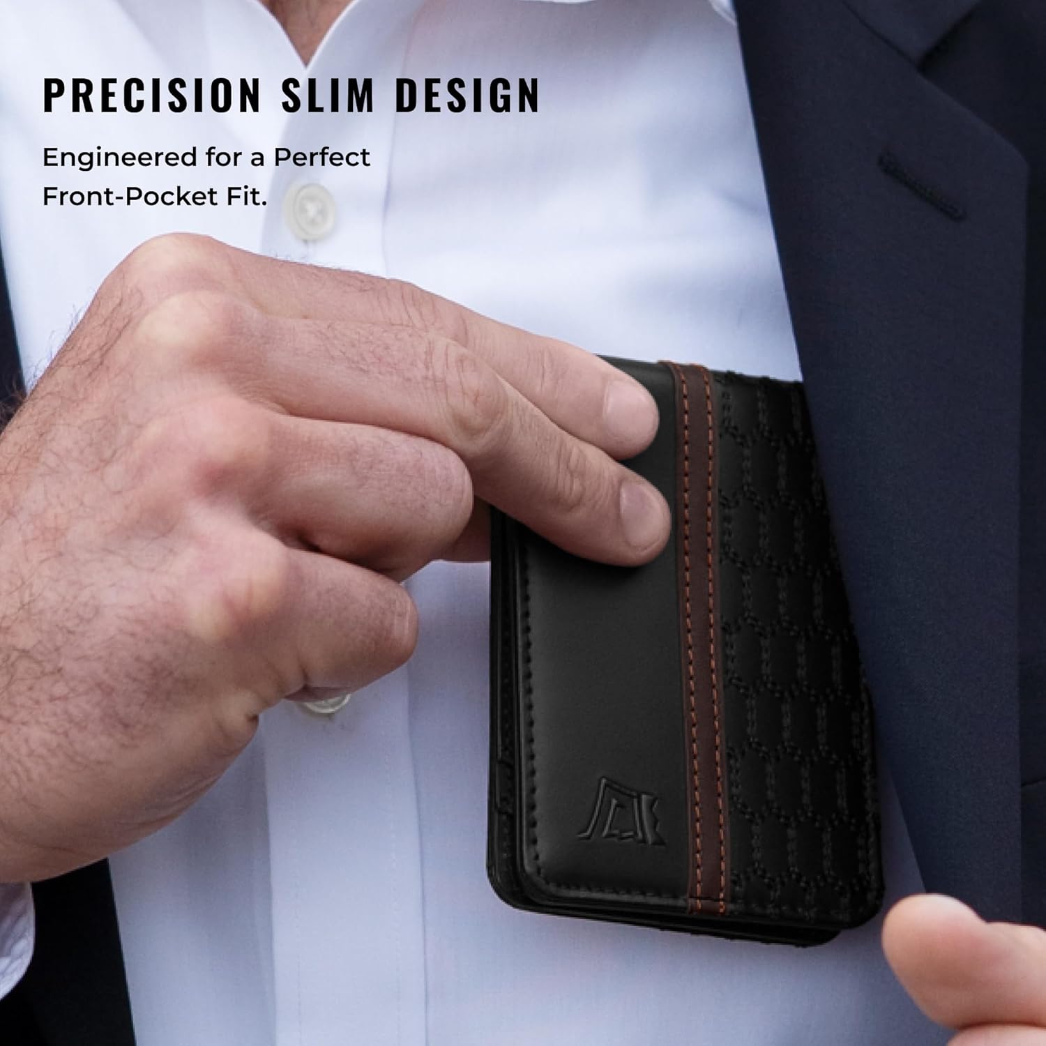 Kings Loot Wallet for Men | Minimalist Slim RFID Blocking Leather Design with Cash Pocket & Card Pull Strap | Holds 1-15 Cards | Stylish & Durable Wallets | Supercar Collection (Midnight Umber) - Image 3