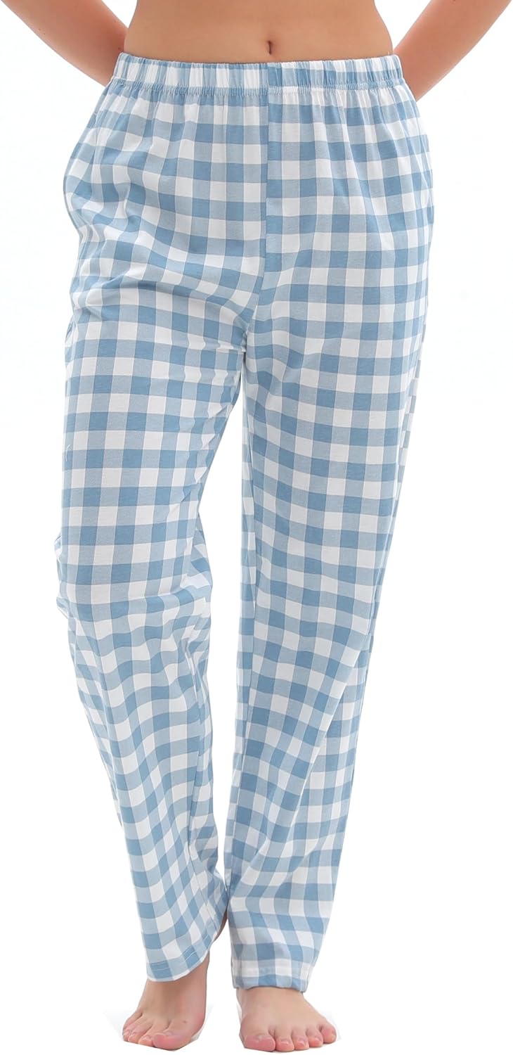 SAMGU Women's Cotton Sleep Pants, Elastic Waist Comfy Casual Lounge Pants with Pockets