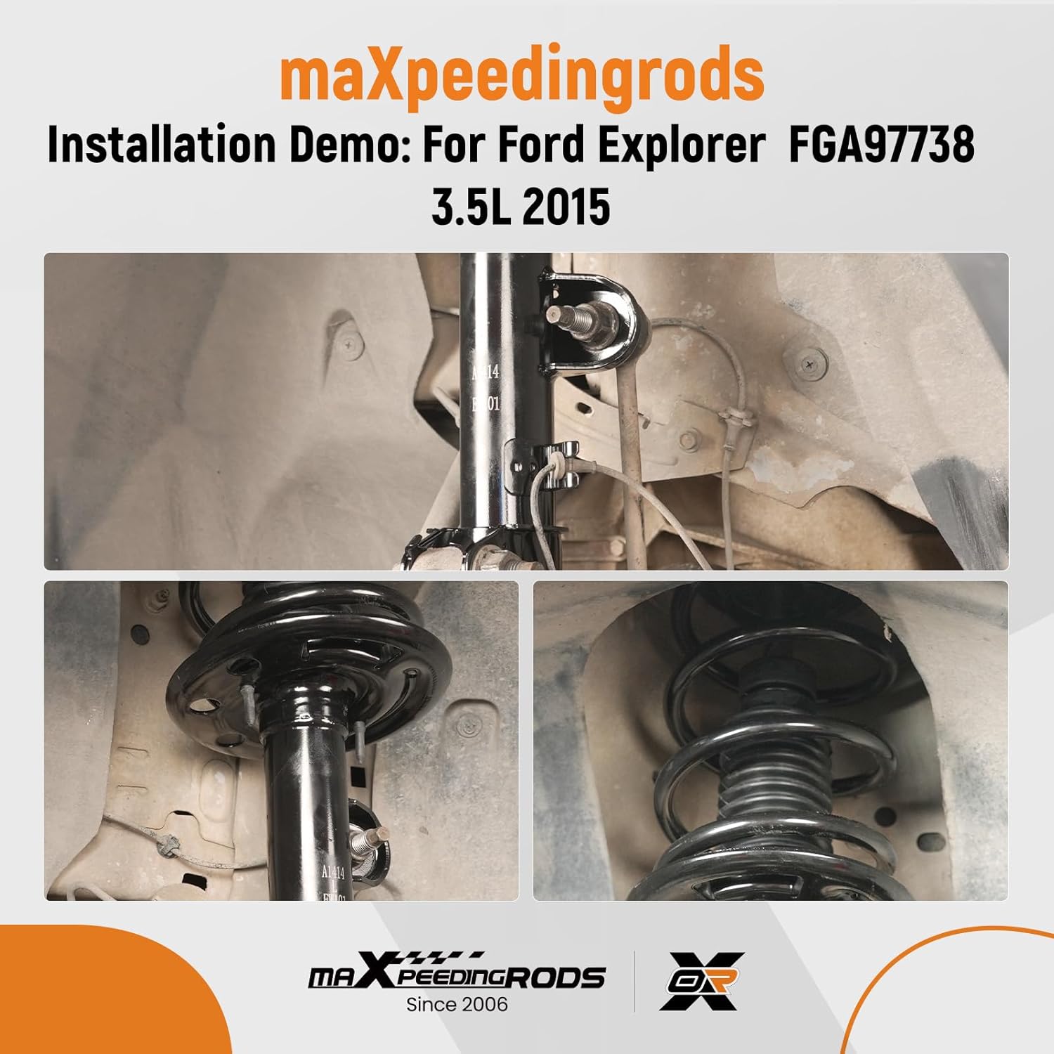 maXpeedingrods 2Pc Front Strut for Ford Explorer AWD 2011-2013, 272621 272620 Complete Shock Absorber Strut w/Coil Spring Assembly