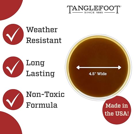 Tree Tanglefoot Tree Banding Gum 15oz Sticky Coating for Tree Wraps Long-Lasting, Non-Drying Adhesive Barrier Formula Weather-Resistant, Made in USA