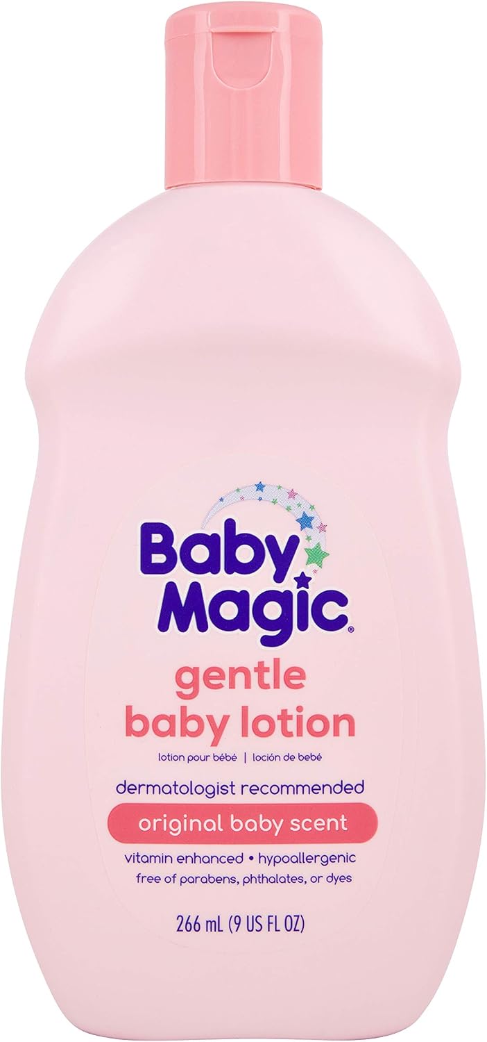 Baby Magic Gentle Baby Lotion 9oz Vitamins & Aloe Free of Parabens, Phthalates, Sulfates and Dyes, Camellia Oil & Marshmallow Root, 9oz (Pack of 1)