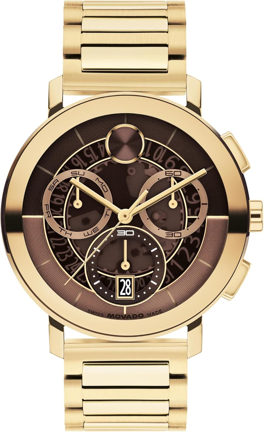 Movado Bold Evolution 2.0 Men’s Quartz Watch – 42 mm Case, Stainless Steel Bracelet, Stylish Everyday Watch, Gift for Him