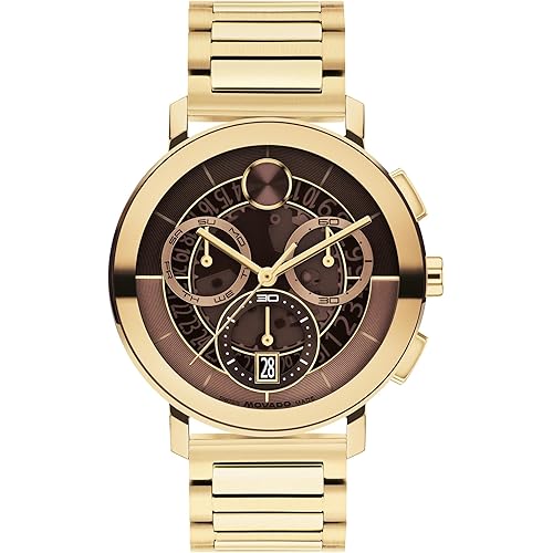 Movado Bold Evolution 2.0 Men’s Quartz Watch – 42 mm Case, Stainless Steel Bracelet, Stylish Everyday Watch, Gift for Him