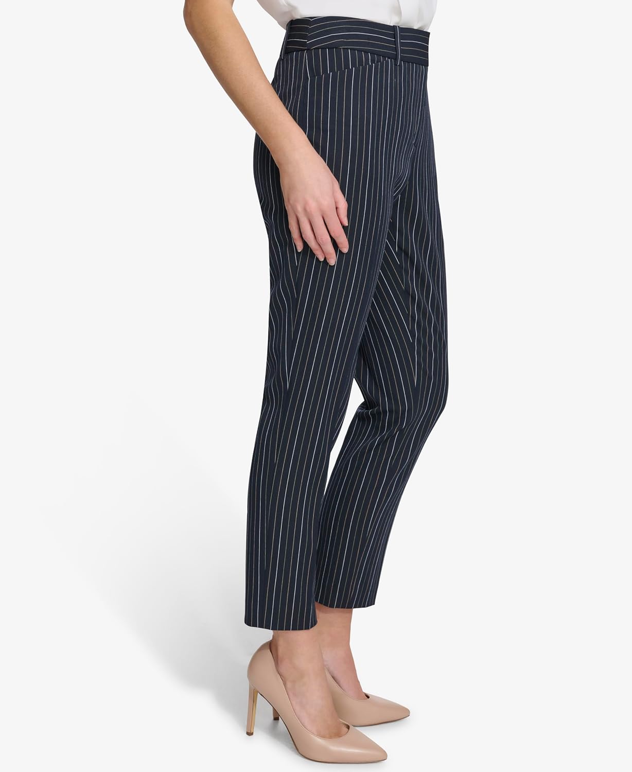Tommy Hilfiger Womens Slim Fit Pinstripe Print Trousers - Image 3