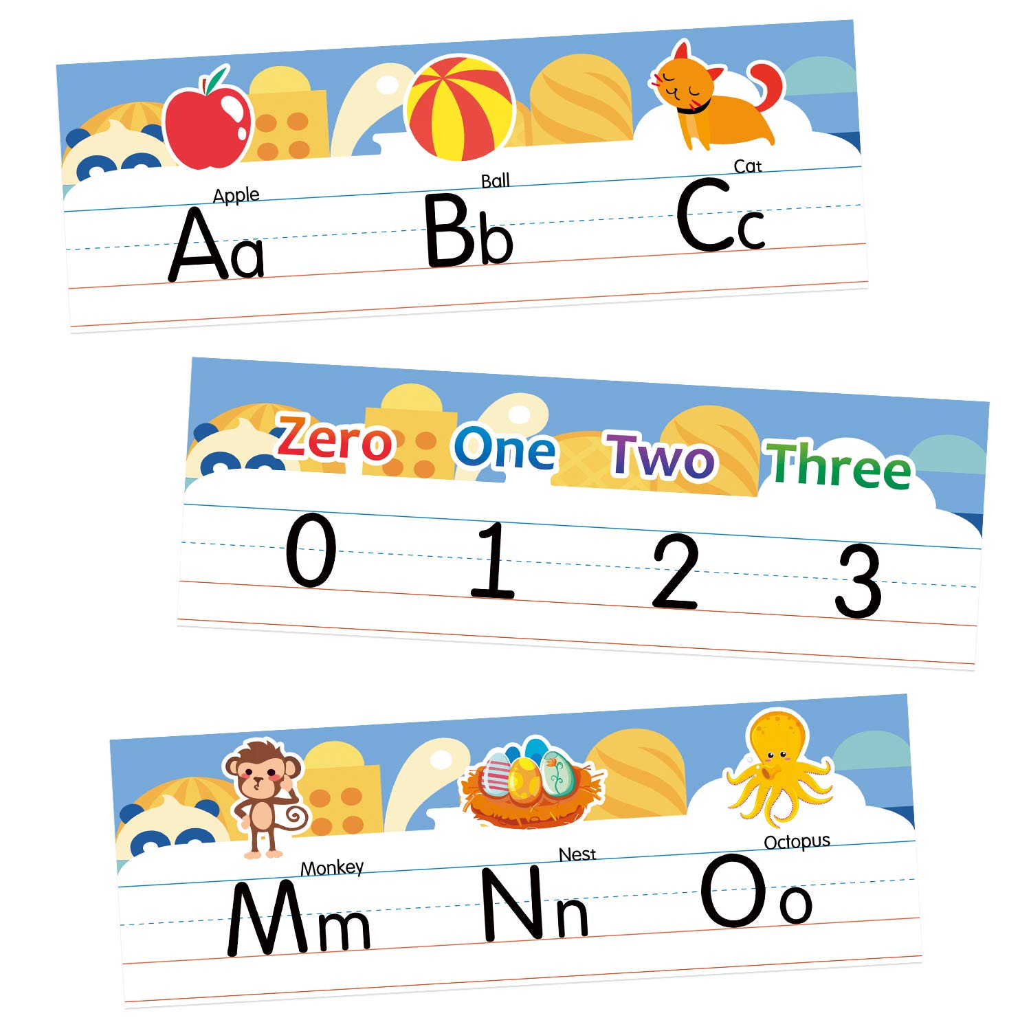 Buy ABC for Toddlers Wall Alphabet Bulletin Board Border, Including Numbers 09, Number Line for