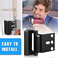 Vista 7 de Cerradura de Refuerzo de Puerta de Seguridad para el Hogar, Pestillo de Cerradura de Puerta de Seguridad a Prueba de Niños con Tope Interior, Añade