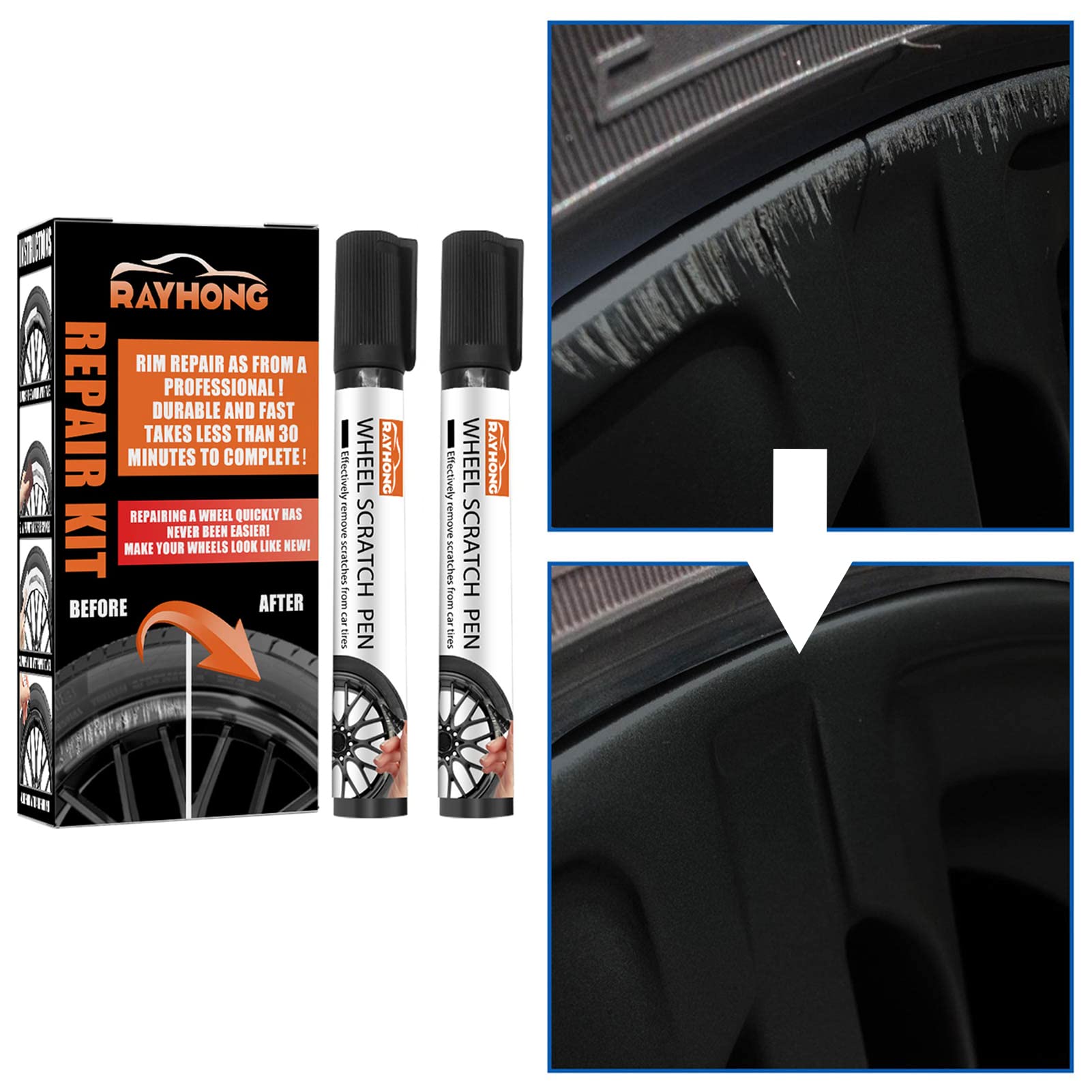 Amazon | ホイールガリ傷 補修 アルミホイール 補修 ブラック