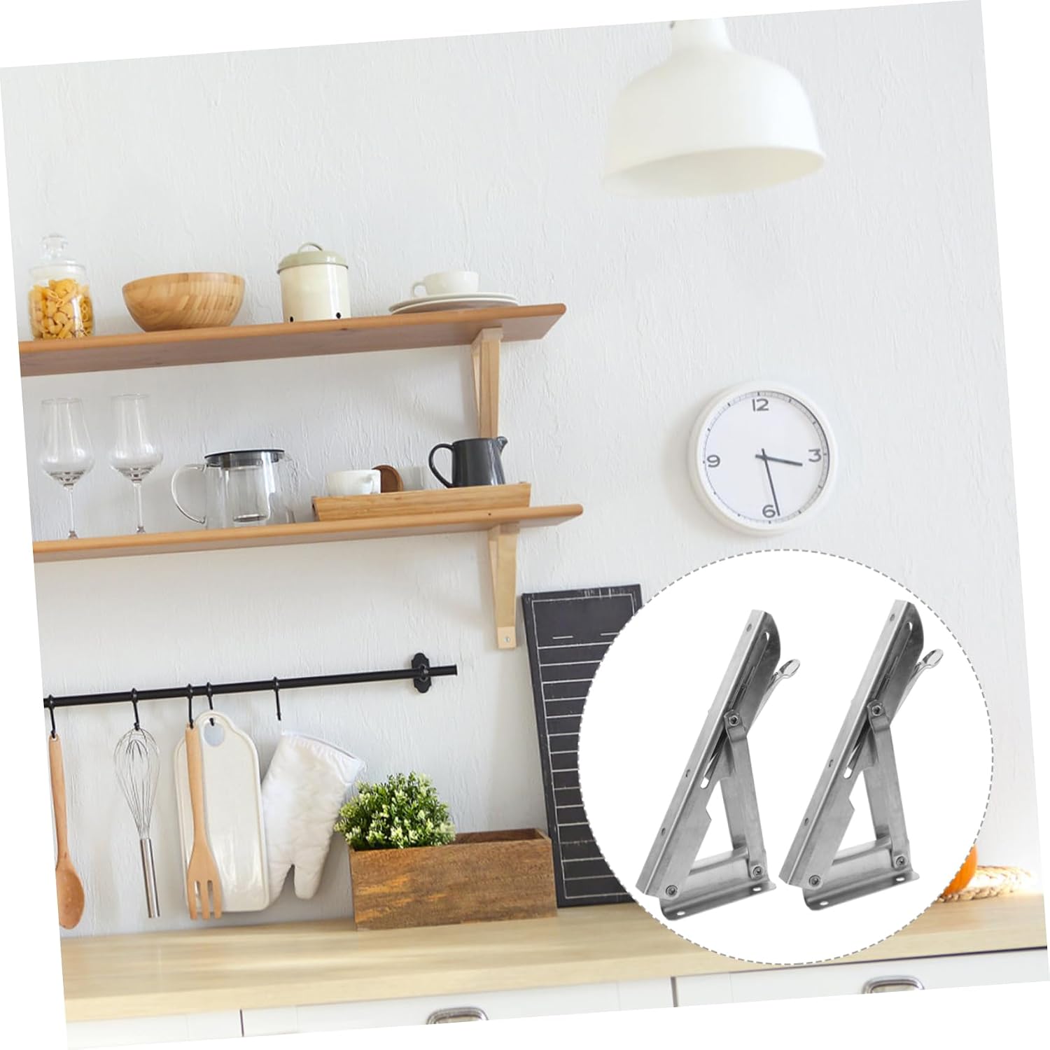 LIFKOME 1pair Heavy Duty Metal Shelf Brackets Angled Support Brackets for Wall Shelves Space-Saving Design for Apartments Storage