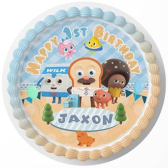 7.5 Inch Edible Cake Topper Bread Barbershop Themed Birthday Party Collection of Edible Cake Decorations round