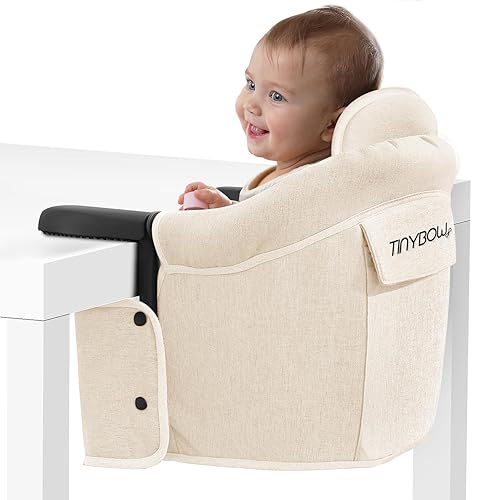 Miniatura 13 de Tinybow Silla alta de gancho para bebé, silla alta que se fija a la mesa - Silla alta con clip para mesa, silla alta portátil para viajes, silla