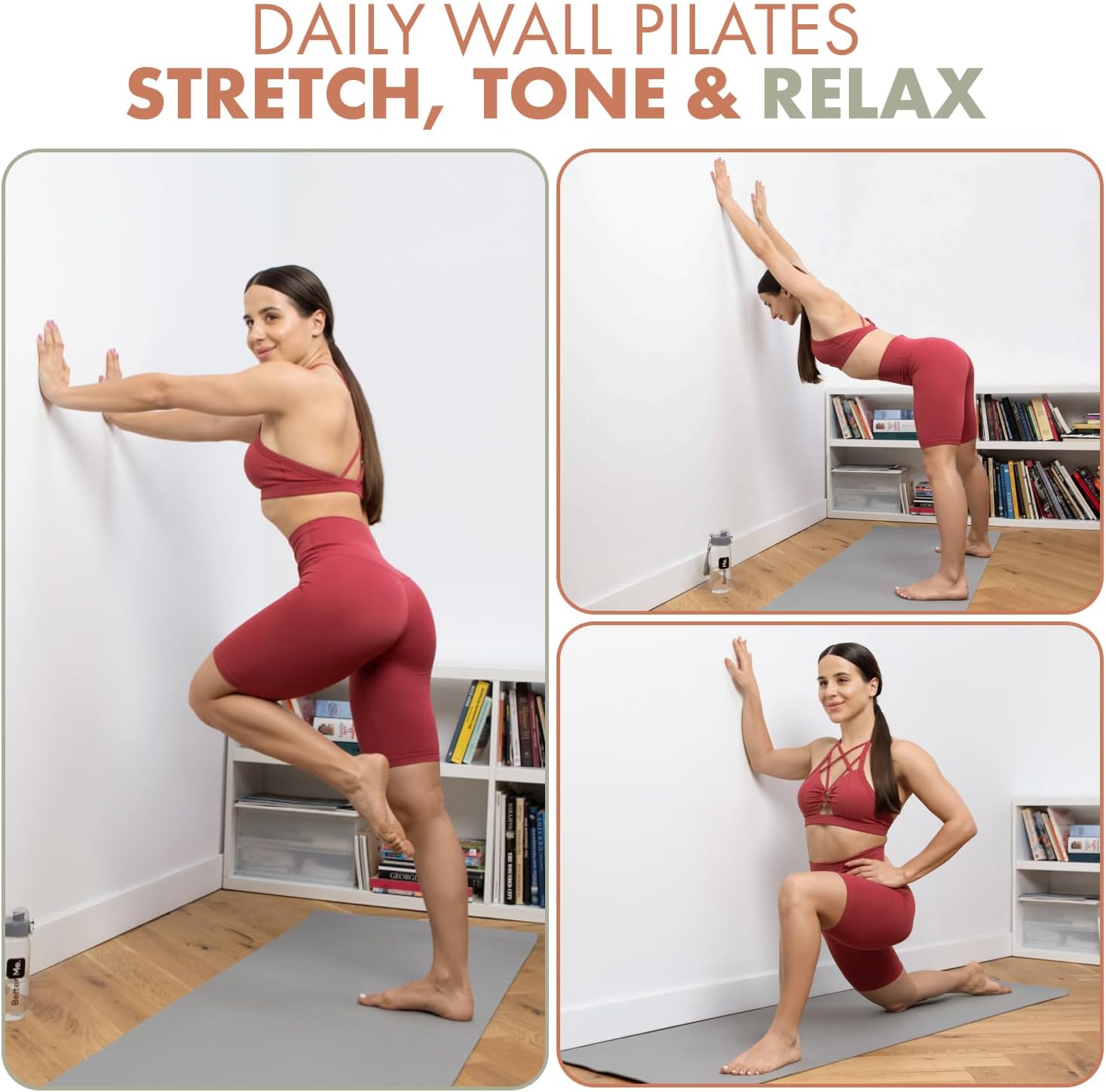 Wall Pilates Workout Cards for Women – 76 Large Hand-Drawn Exercises with Step-by-Step Guides & Mindful Affirmations – Unique Home Pilates Gift Deck - Image 6