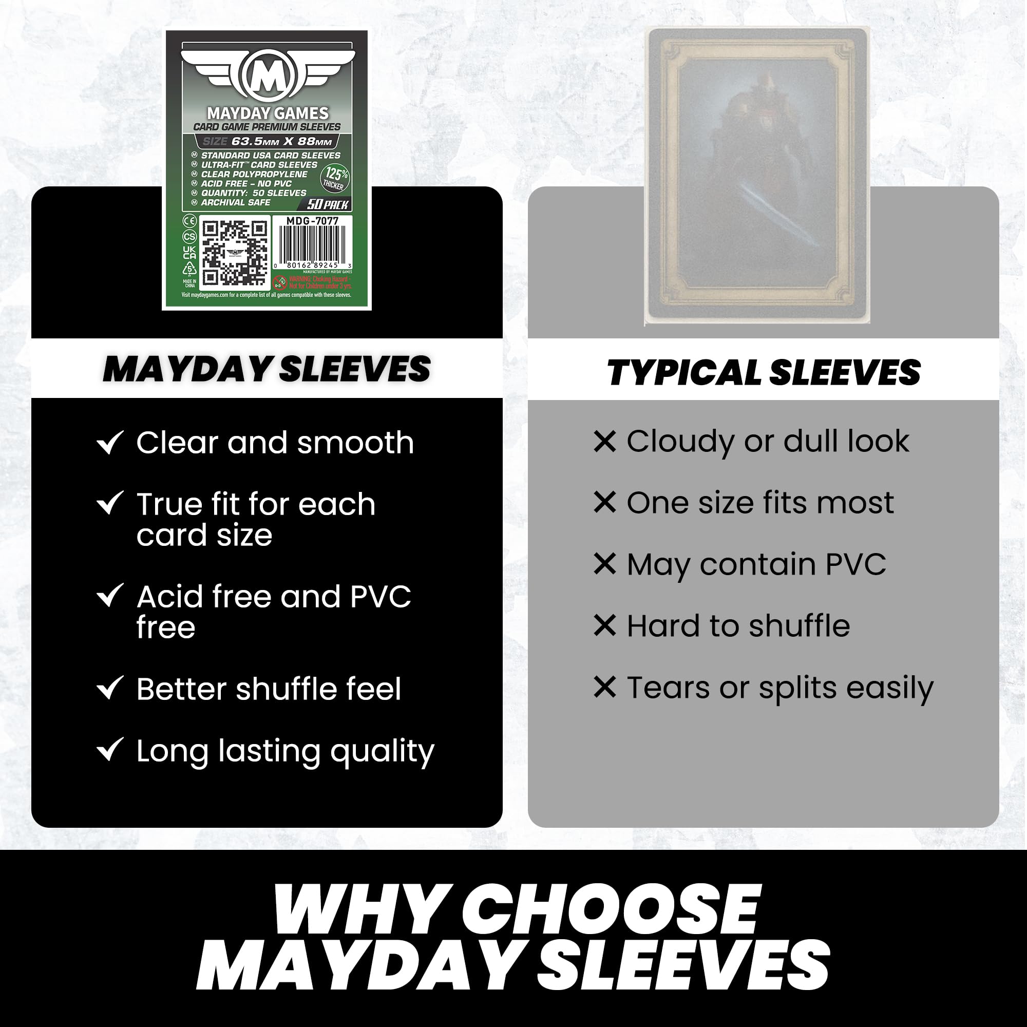 Mayday Games Legendary Game Accessory- Premium Card Sleeve Bundle,  Protective Sleeves