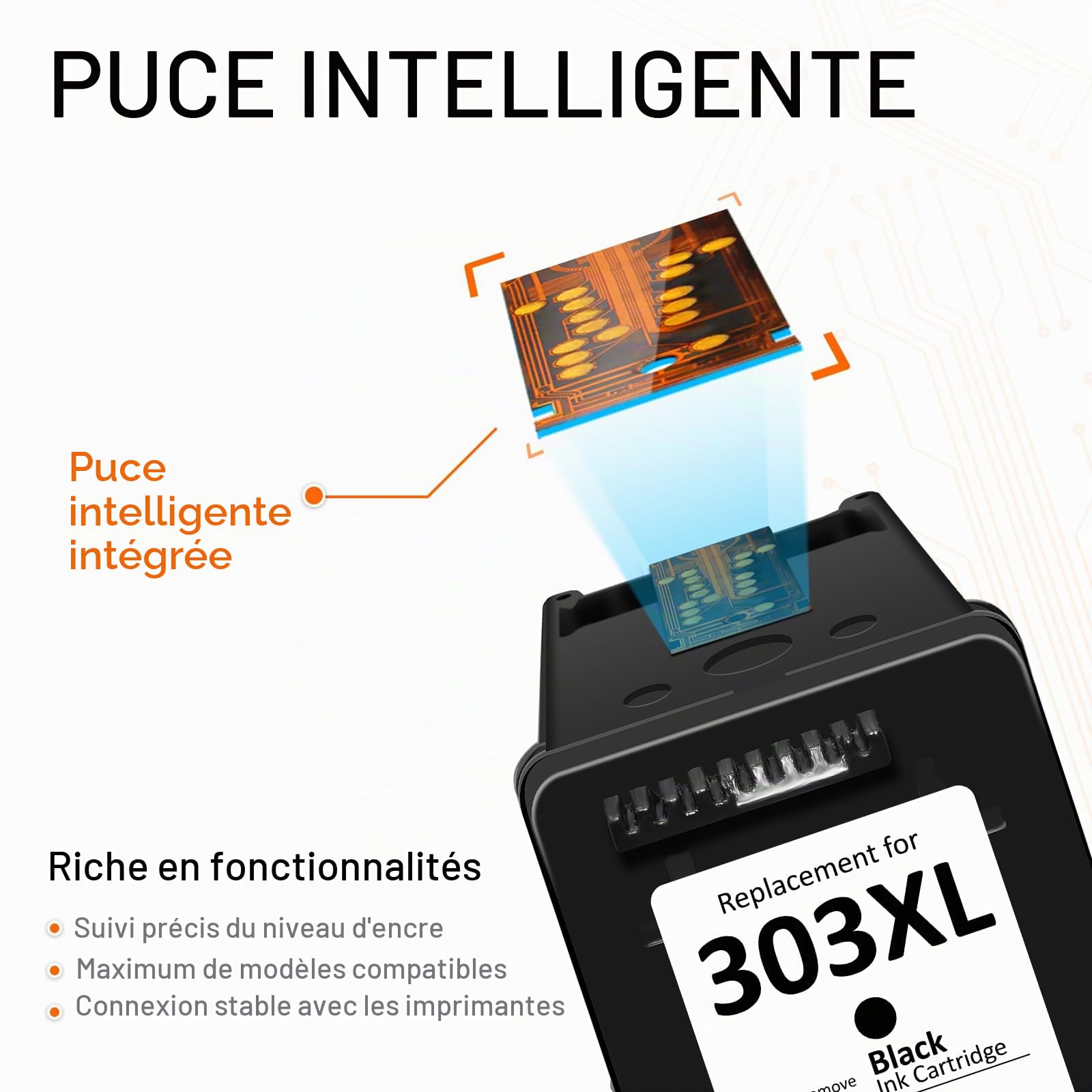 303 XL Cartouches d'impression Multipack,303 XL Cartouches Noir et Couleur Compatible pour Original Cartouche HP 303 pour Envy Photo 6232 6230 6220 6220 6234 7100 7120 7155 7130 7134 7830 7800 7900