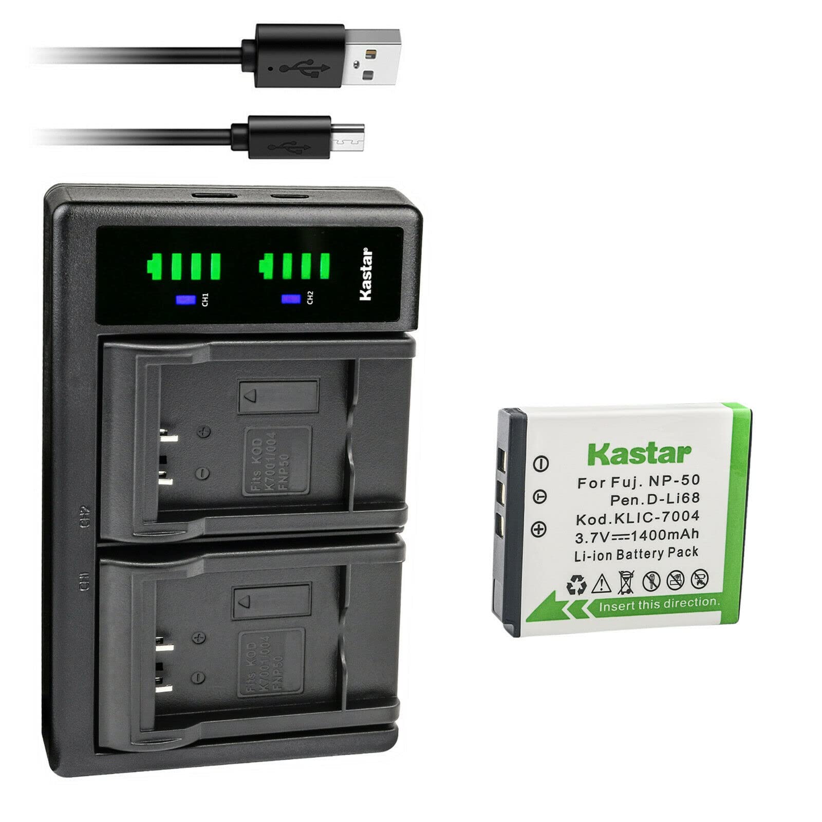 Kastar 1-Pack SX-50 Battery and LTD2 USB Charger Replacement for SiOnyx Aurora SX-50 SX50 Battery, SiOnyx Aurora IR Night Vision Camera, SiOnyx Aurora