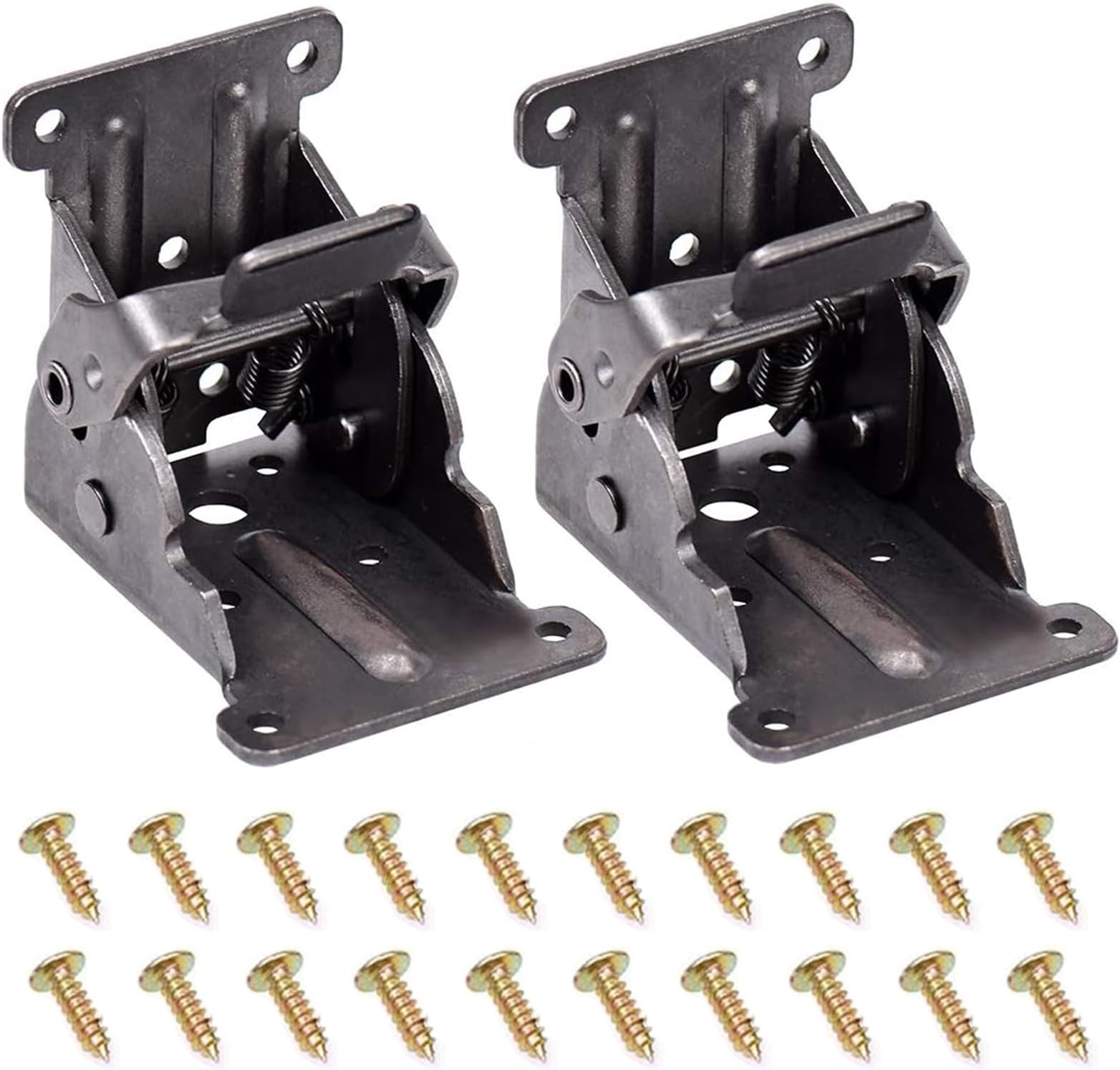 2 Pack Folding Lock Extension Table Bed Leg Feet Support for Dark Bronze Steel Foldable Hinge Hardware with Screws