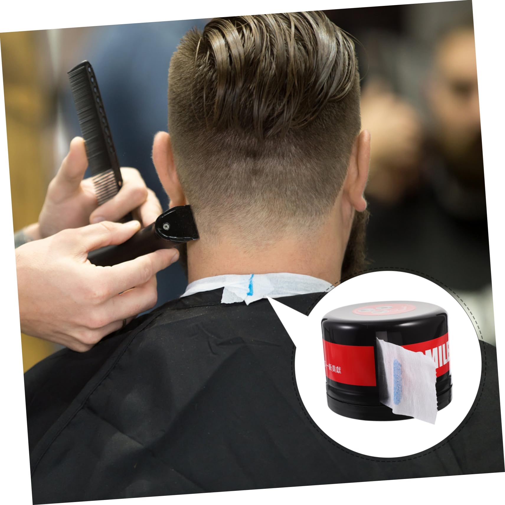 FRCOLOR Professional Barber Neck Strip Dispenser Box Hair Salon Accessory Neck Paper Roll Box Barber Holder