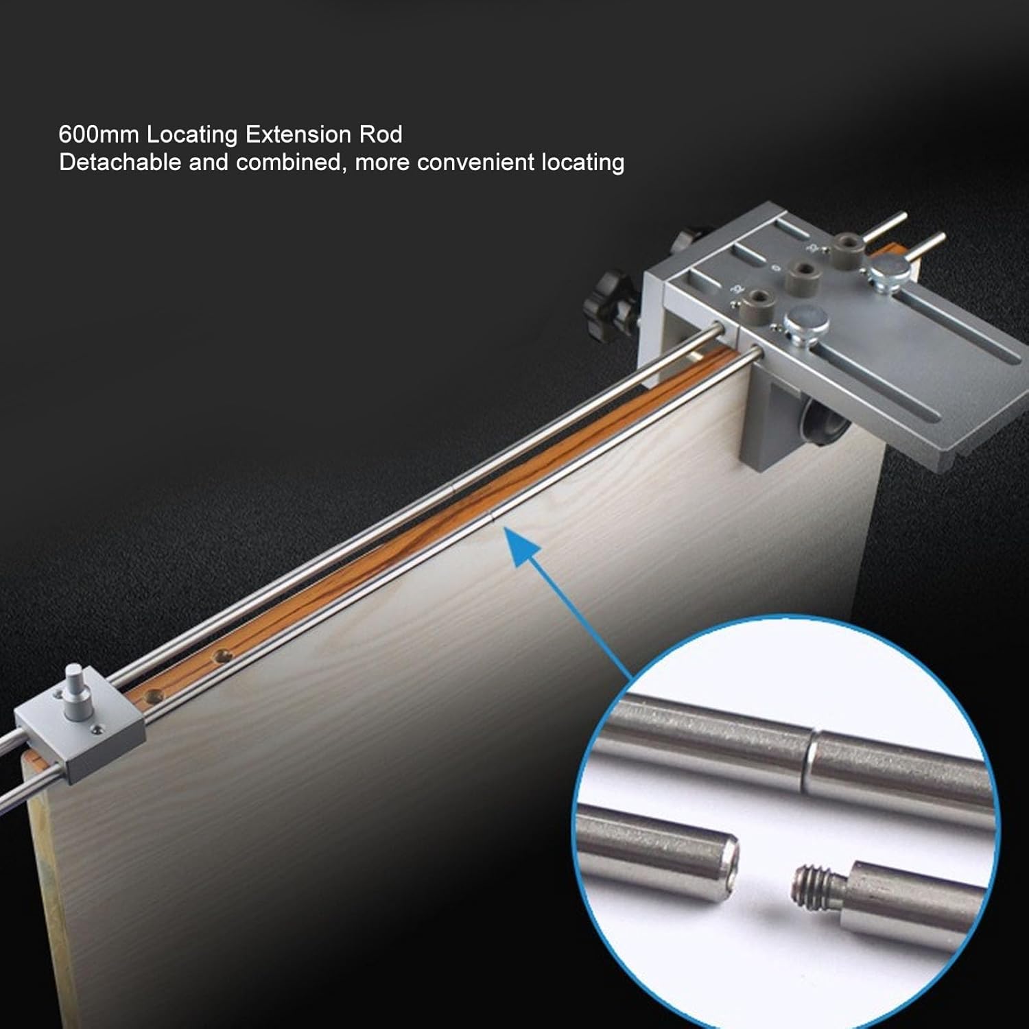 WALFRONT Dowel Jig Kit Woodworking Drill Locator Self Centering Quick Release Dowel Jig with Adjustable Right Angle Tool for Precise Doweling